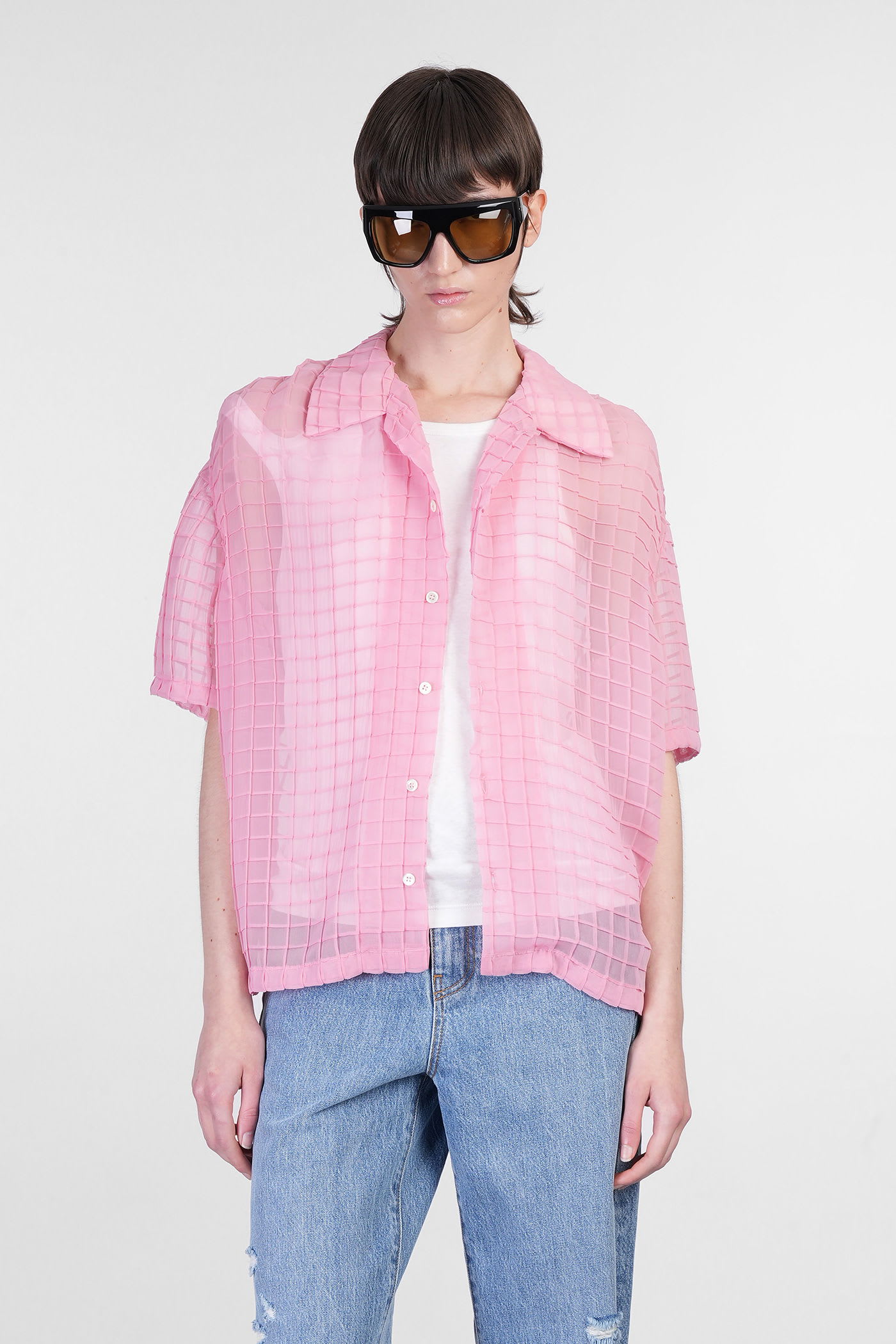 Sergio Shirt In Rose-pink Polyester