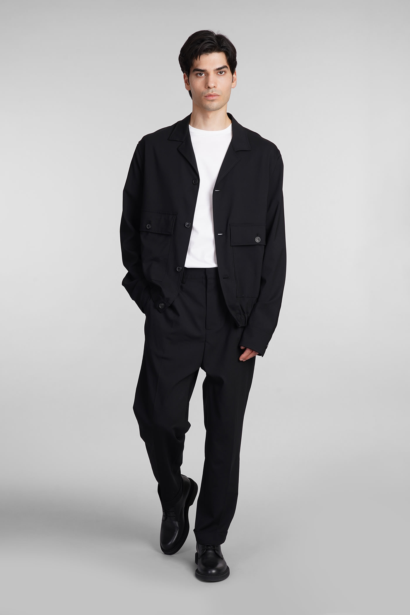 Shop Mauro Grifoni Casual Jacket In Black Wool