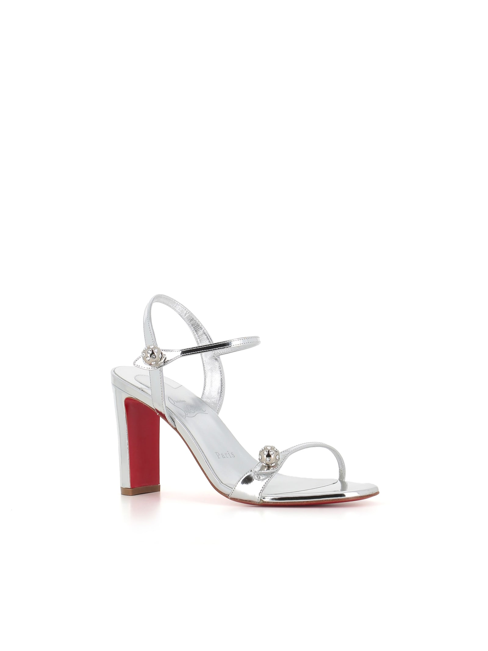 Shop Christian Louboutin Sandal Atmospheria 85 In Silver