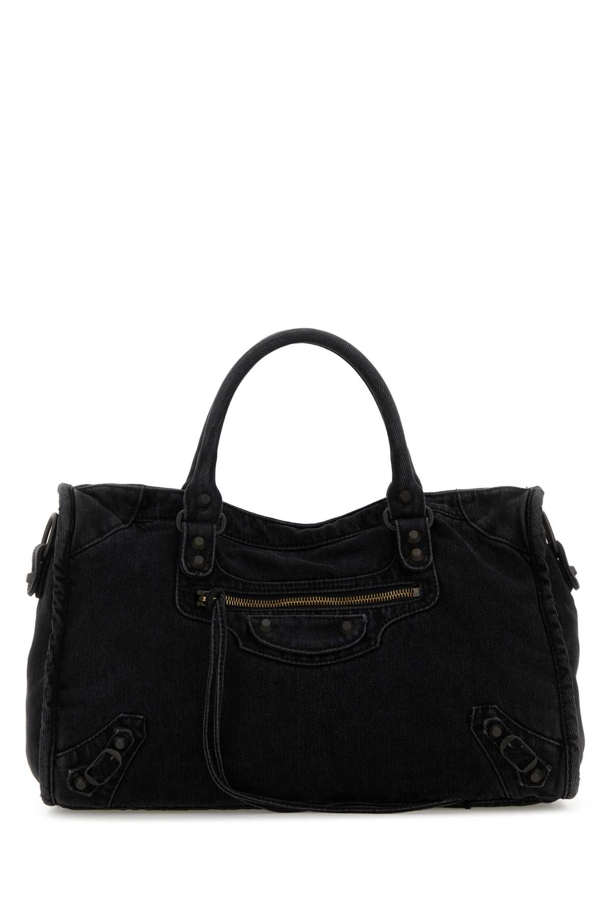 Balenciaga Black Denim Medium Le City Handbag
