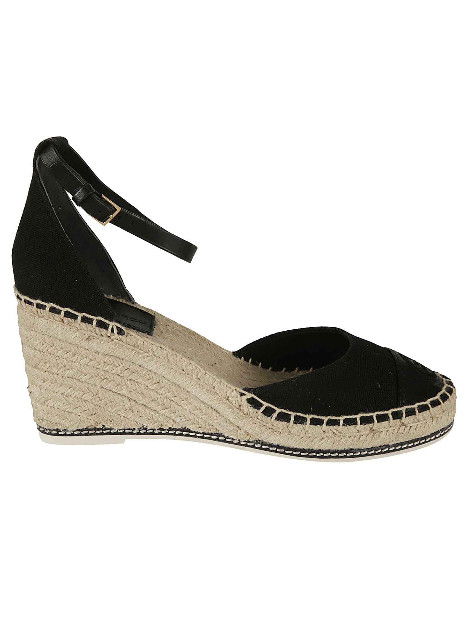 Tory Burch Color Block Wedge Sandals In Perfect Black | ModeSens