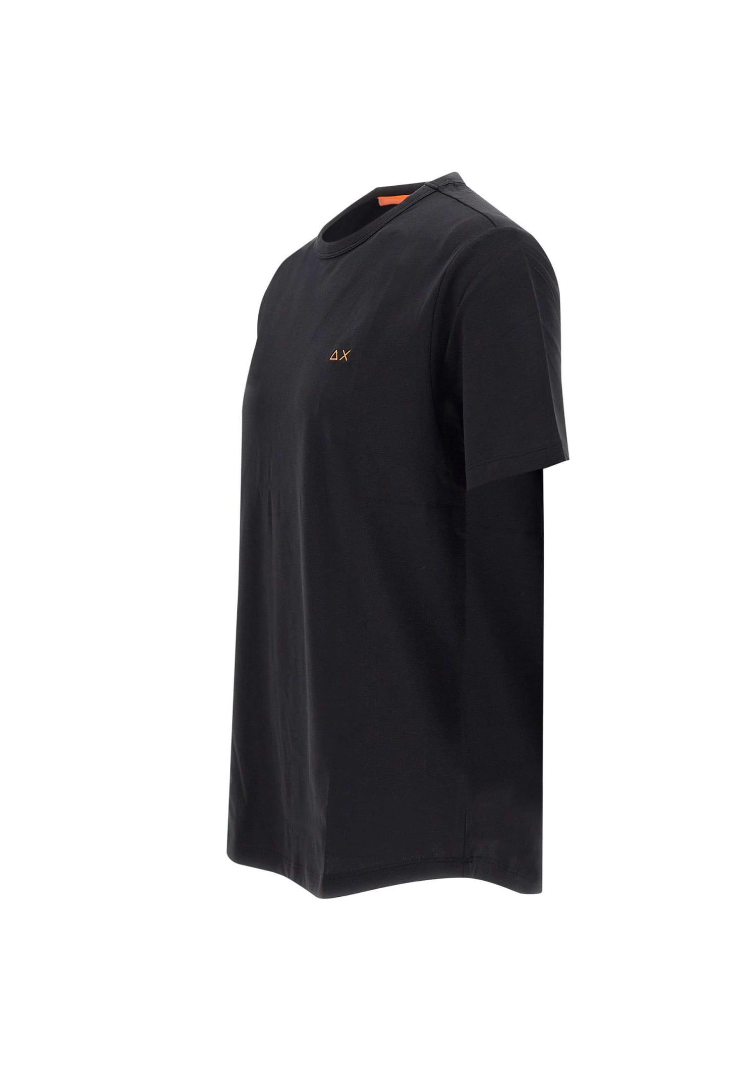 Shop Sun 68 Solid Cotton T-shirt In Black