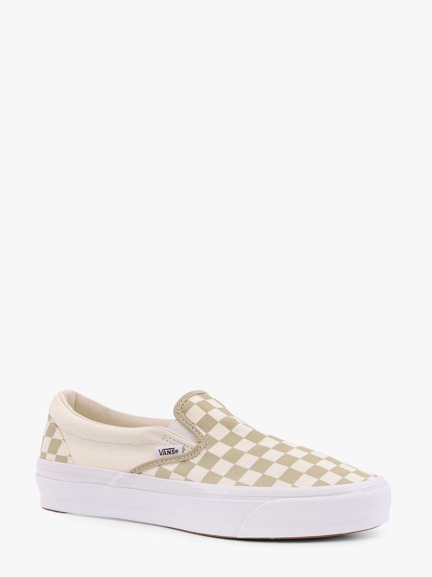 Vans Classic Checkerboard Slip On Sneakers Checkerboard Eucalyptus In Animal Print