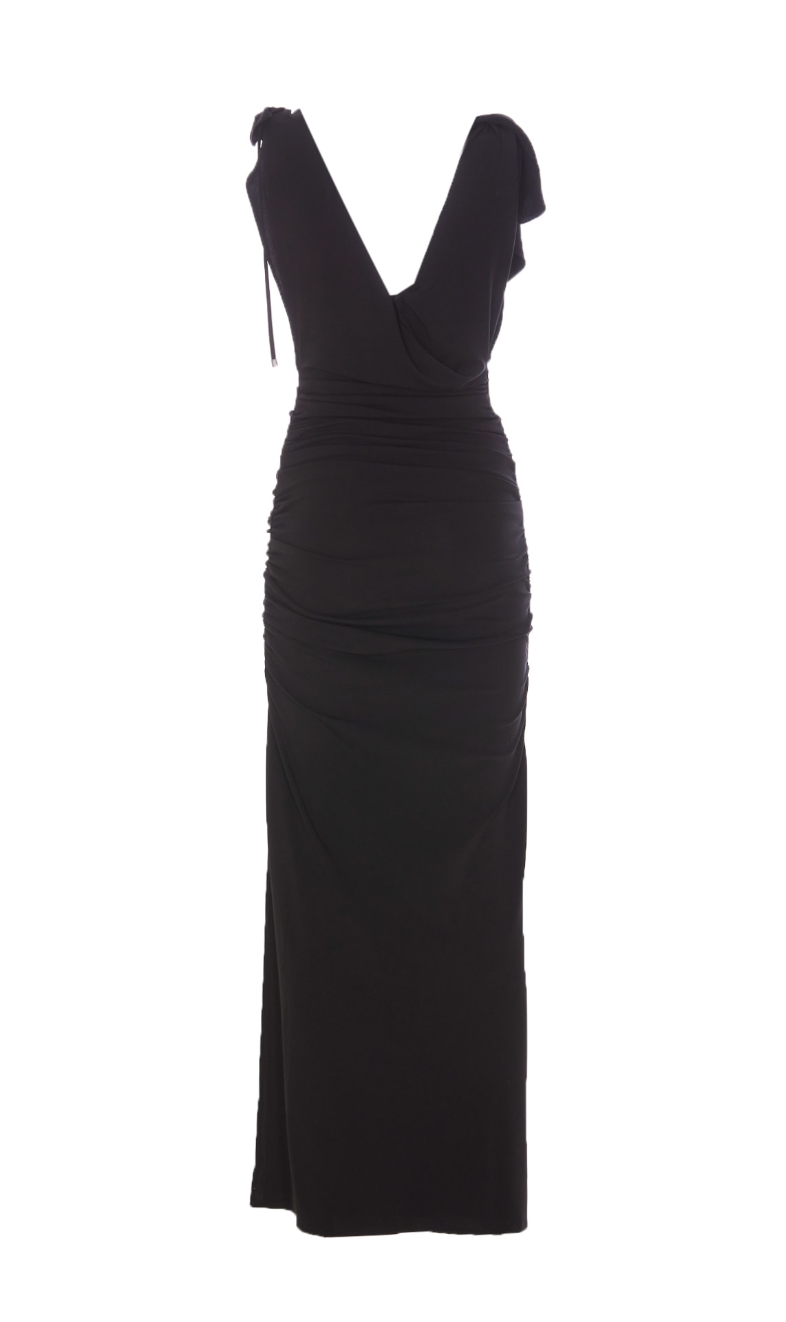 Shop Attico Long Dress In Black