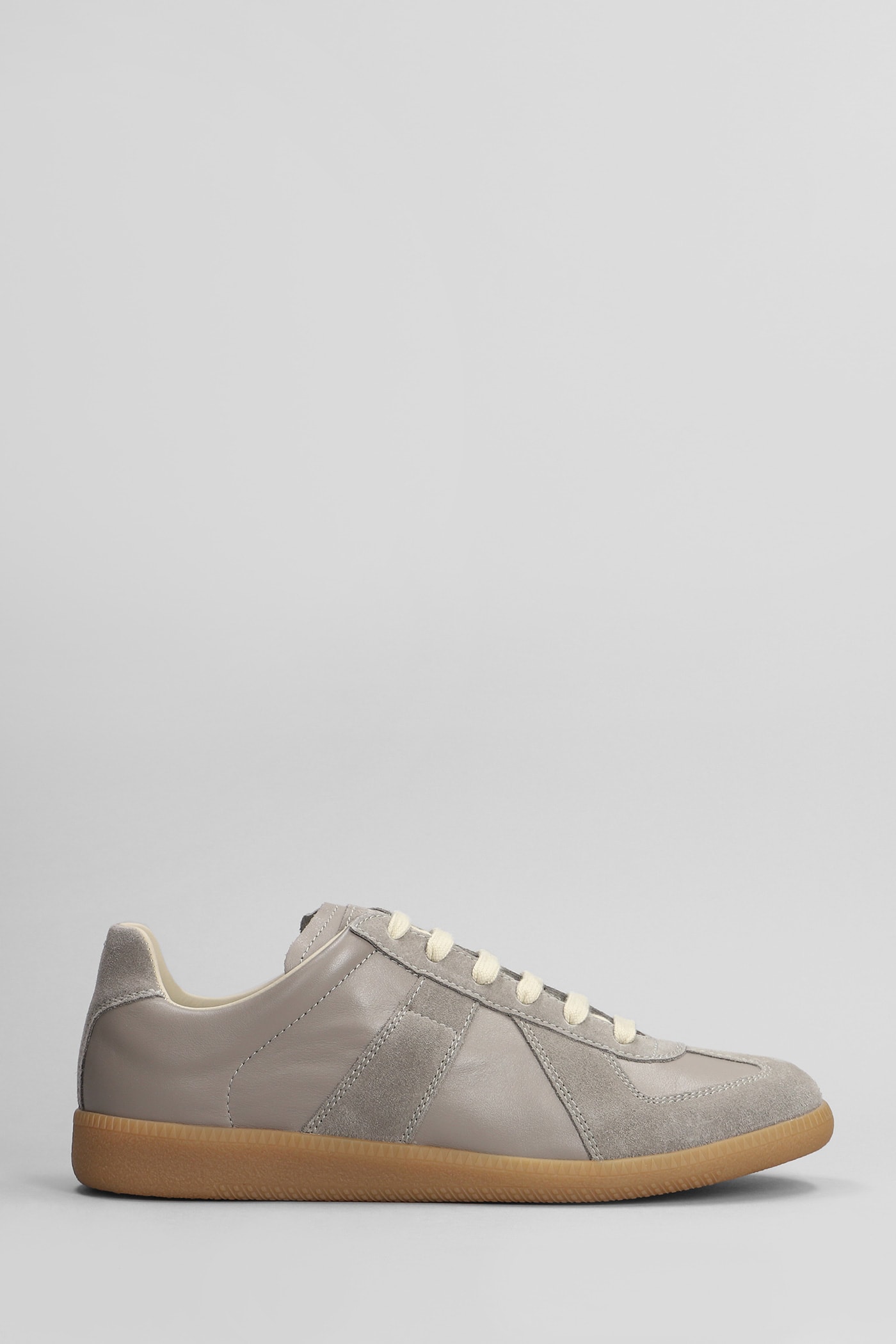 Replica Sneakers In Grey Suede And Leather