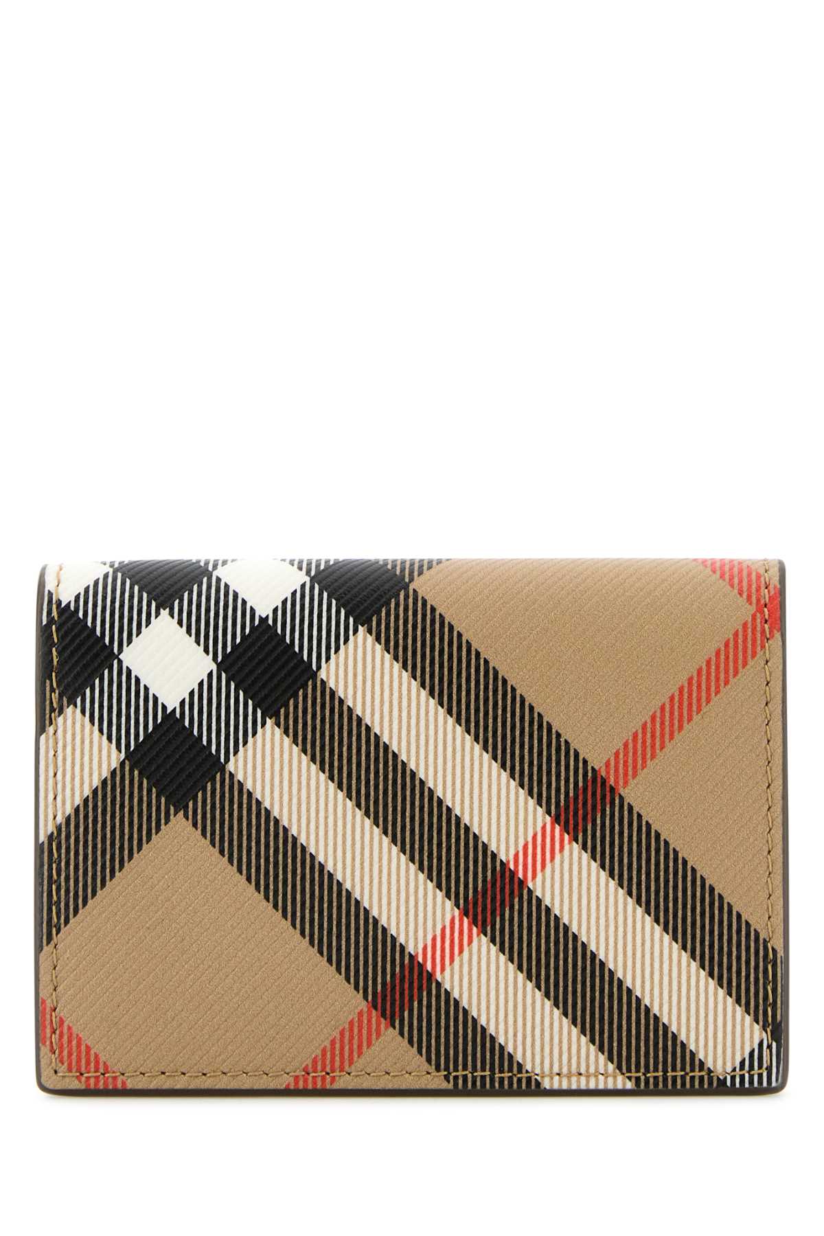 Shop Burberry Printed E-canvas Card Holder In Sand