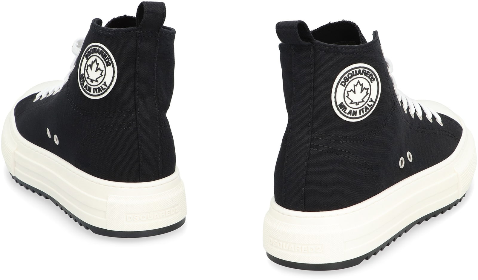Shop Dsquared2 Canvas High-top Sneakers In Black