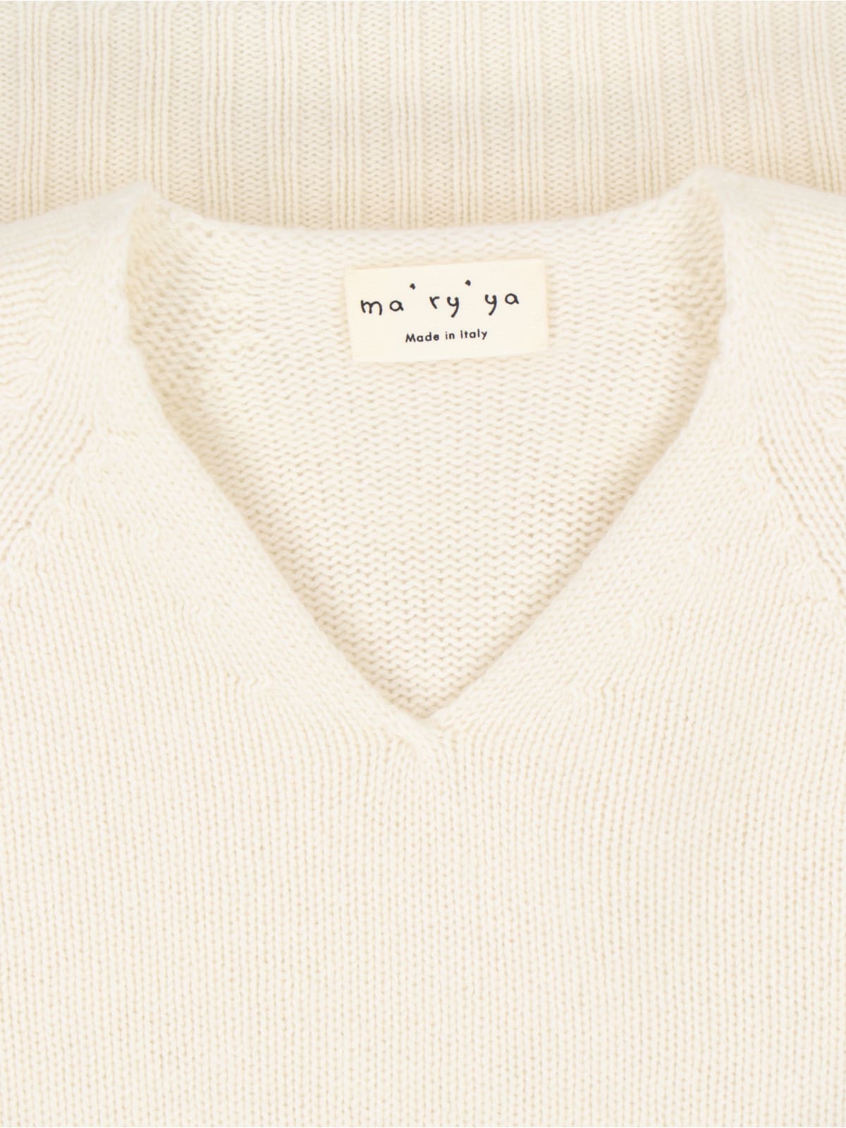 Shop Ma'ry'ya V-neck Sweater In Crema