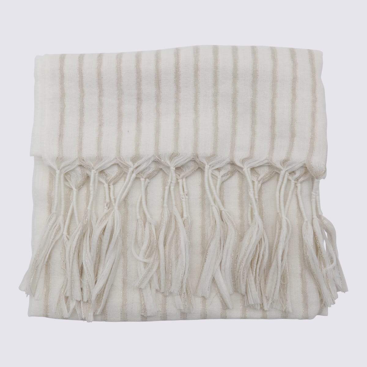 Brunello Cucinelli White Wool Scarves