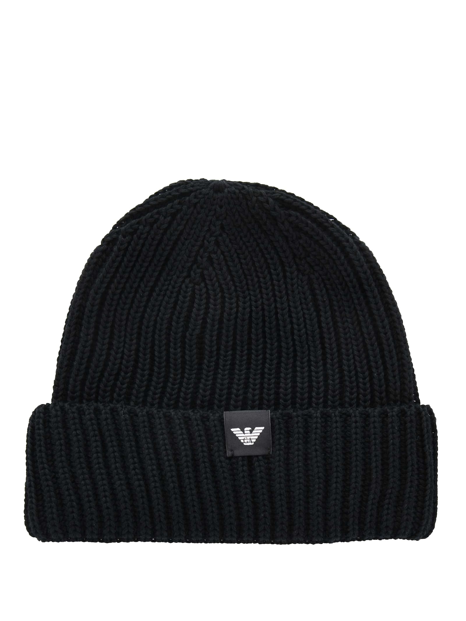 Emporio Armani Woolen Hat In Black