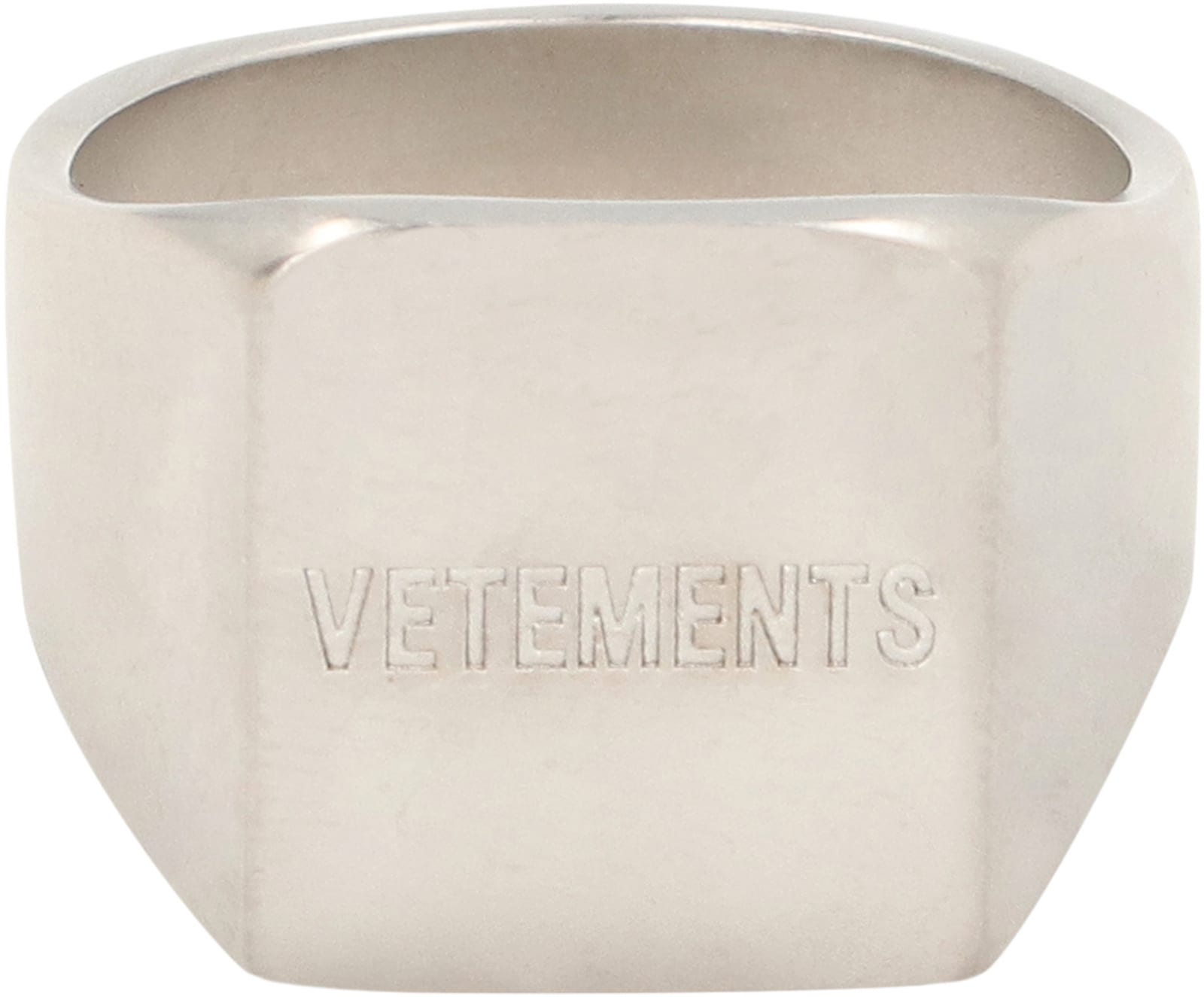 Shop Vetements Brass Ring In Silver