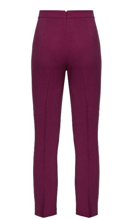 Shop Pinko High-waisted Elegant Cigarette Trousers In Vino Duva