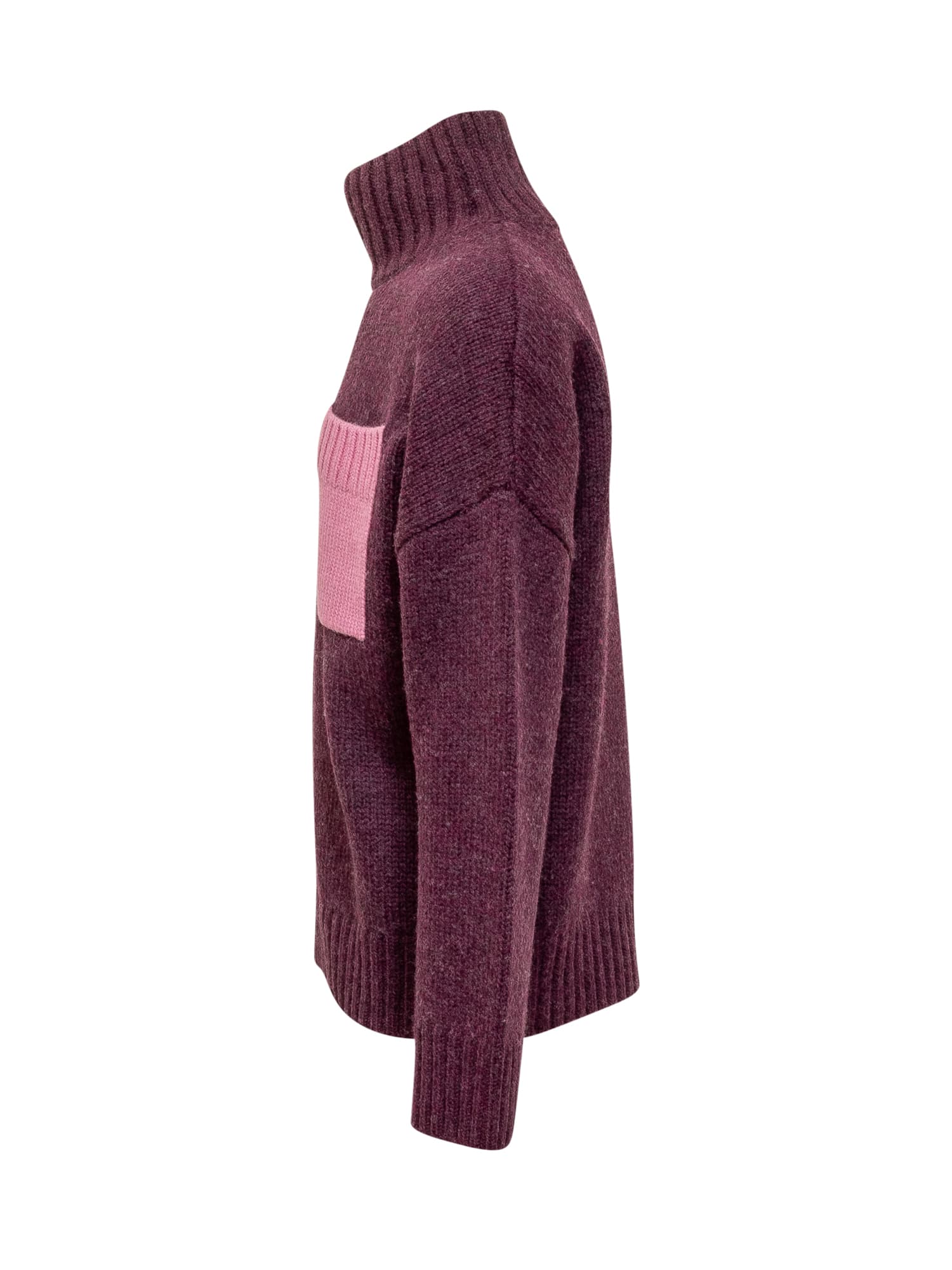 Shop Jw Anderson Sweater With Logo In Plum/bubblegum Pink