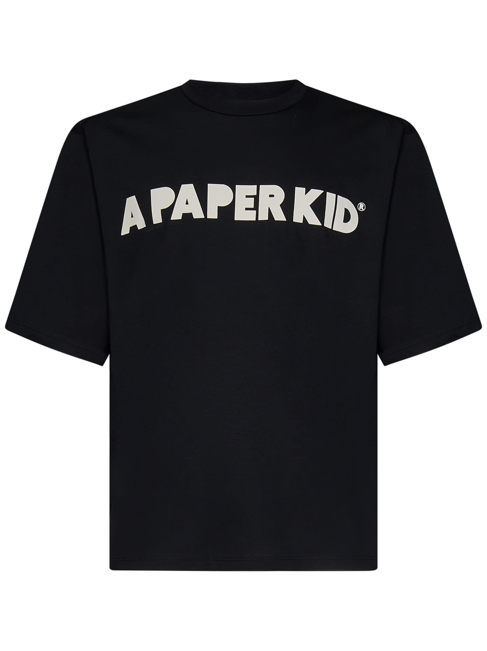 A Paper Kid Logo-print Cotton T-shirt In Black