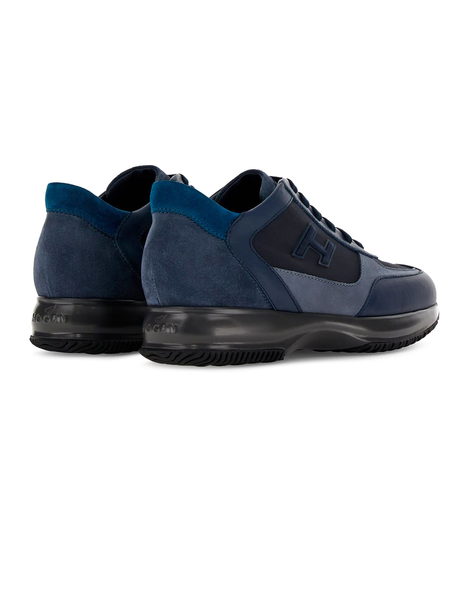Shop Hogan Blue Interactive Sneakers