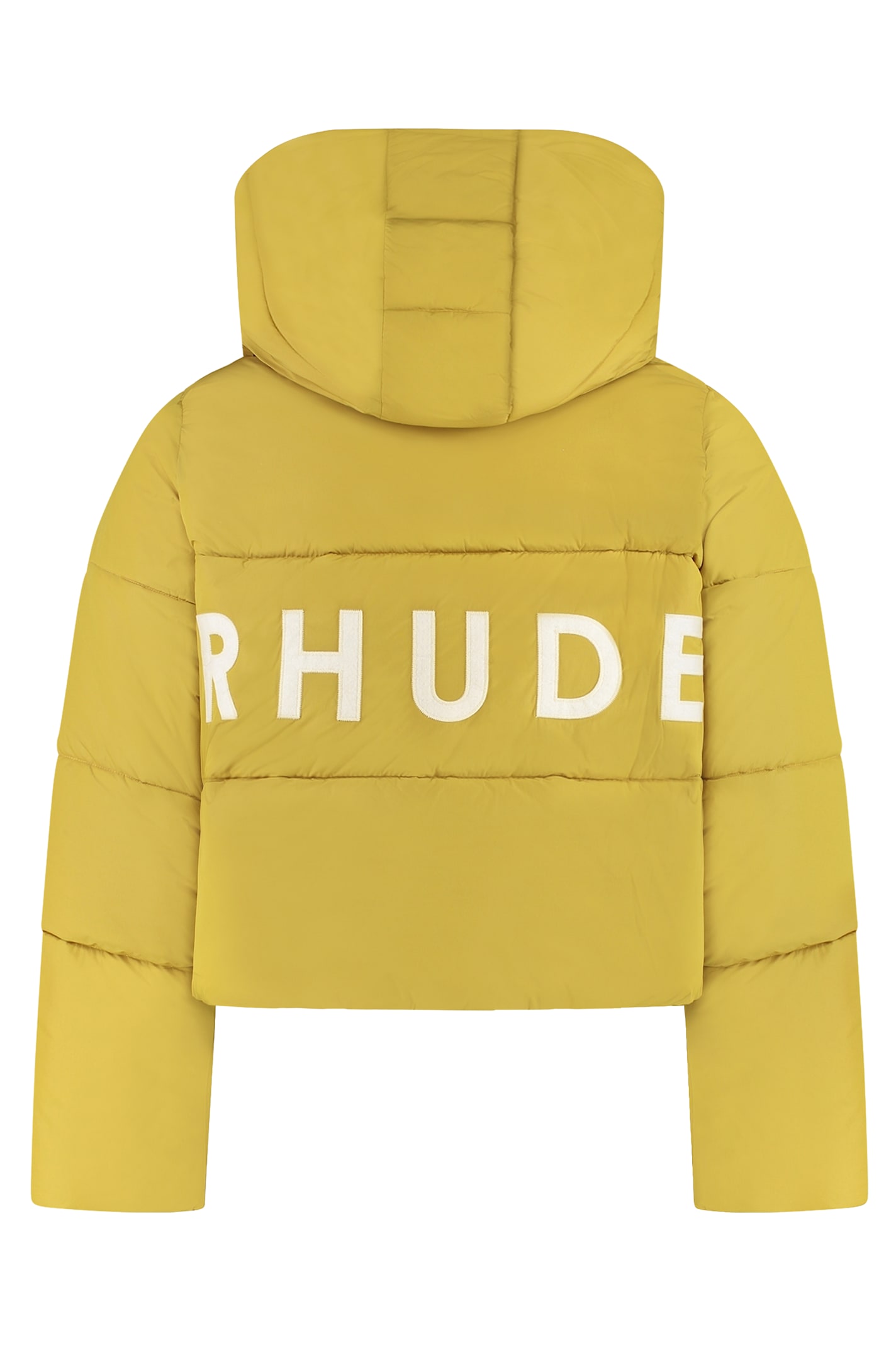 Rhude Hooded Padded Jacket In Green
