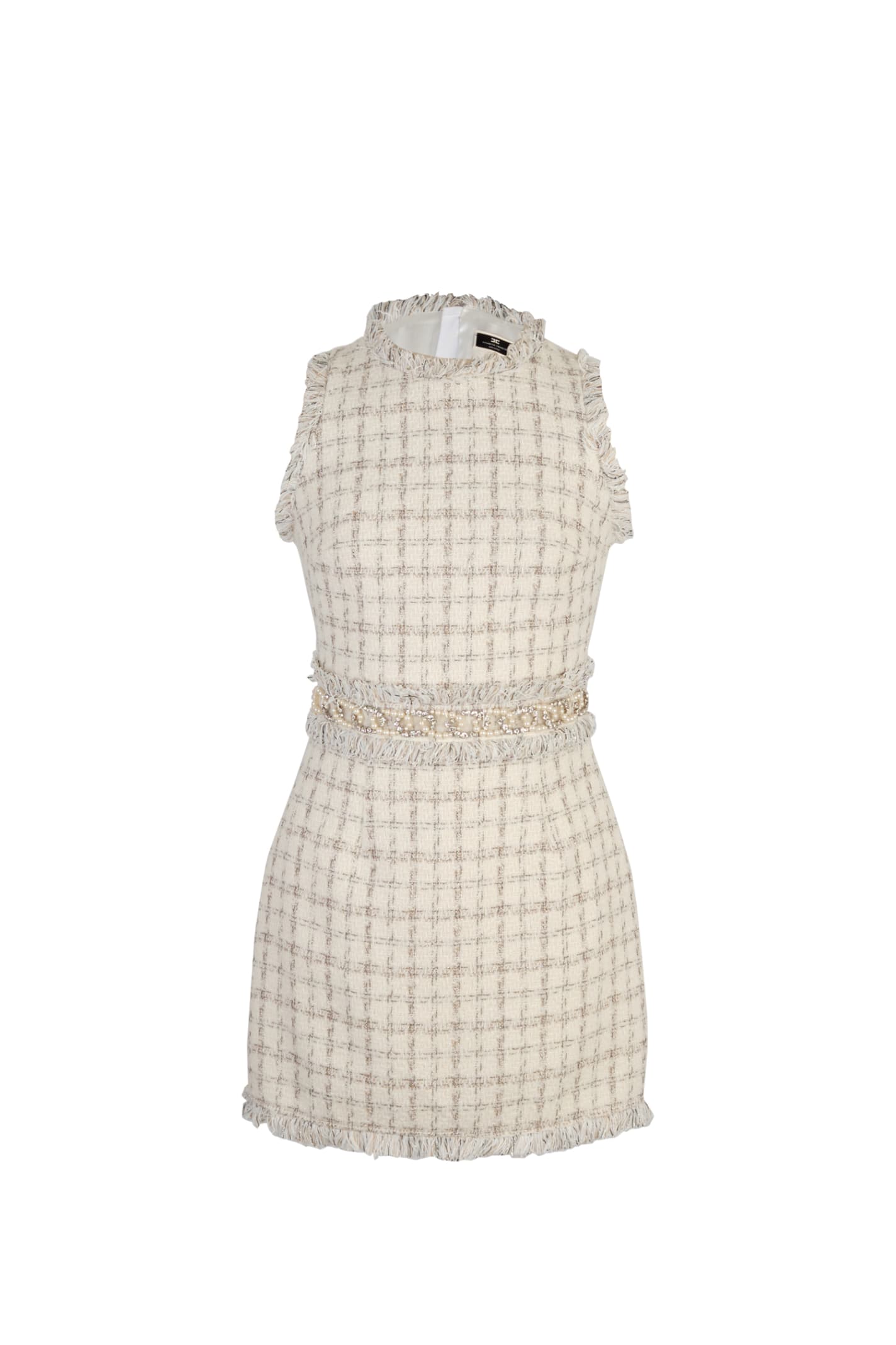 Elisabetta Franchi Mini Dress In Check Print Tweed