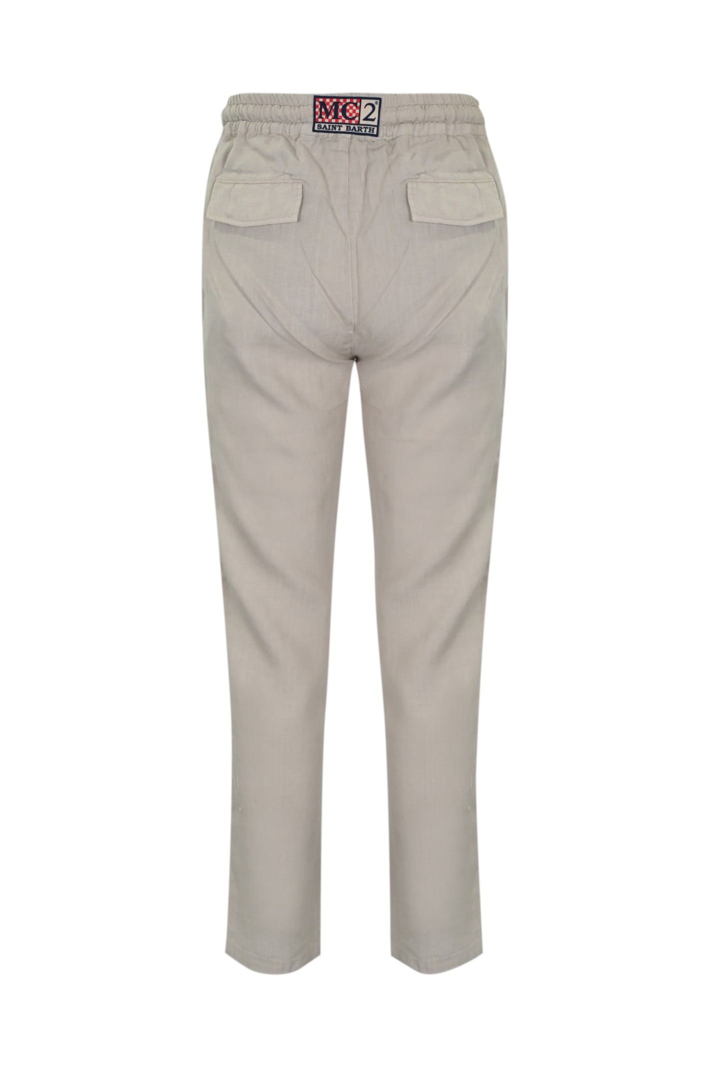 Shop Mc2 Saint Barth Calais Linen Trousers In Cream