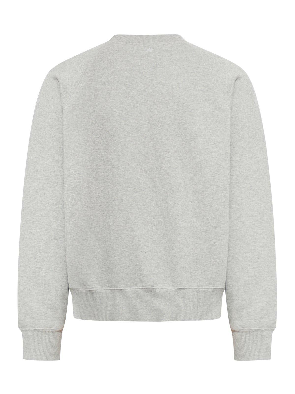 Shop Ami Alexandre Mattiussi Paris De Coeur Crewneck Sweatshirt In Grey