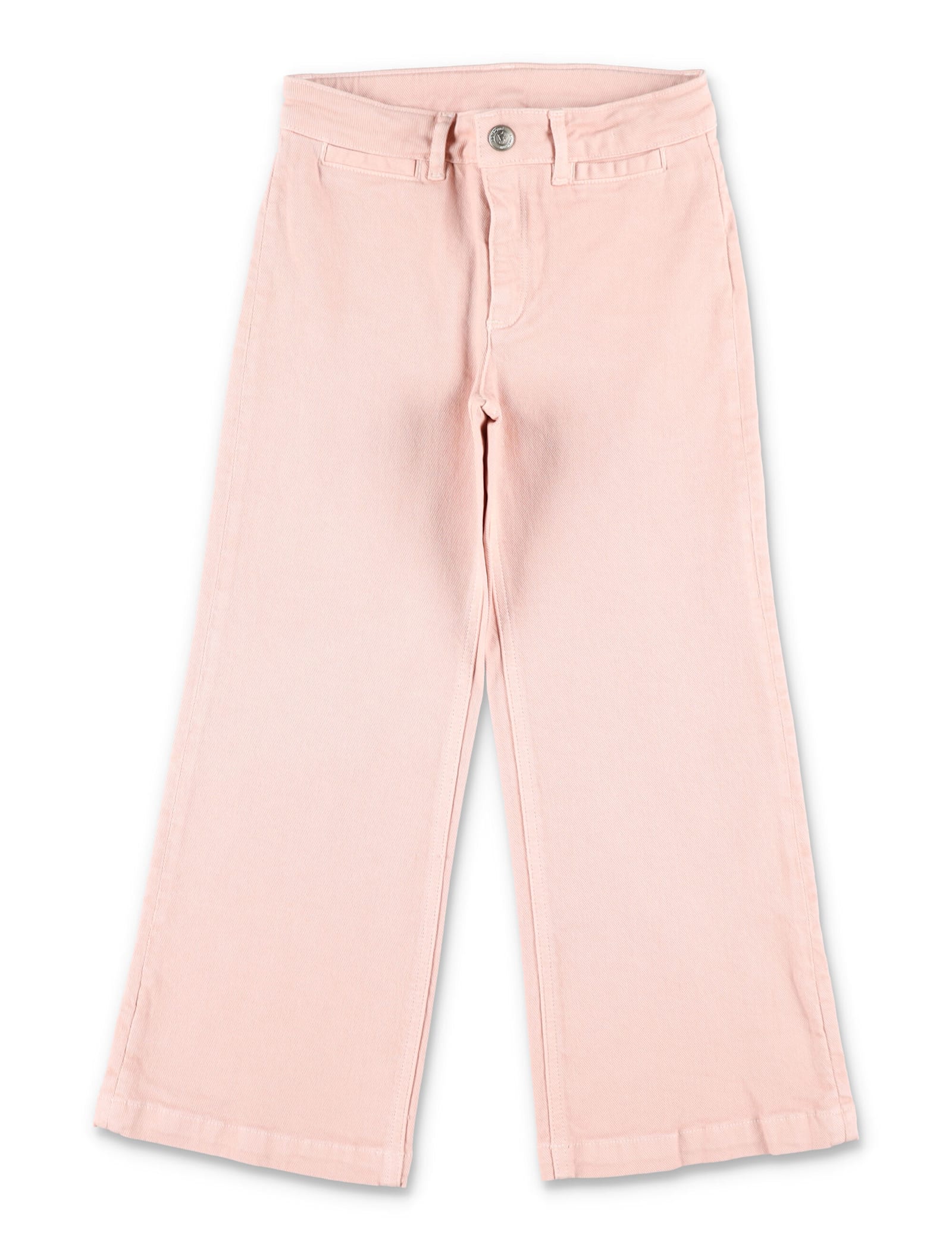 Bonpoint Gersande Girls Flared Jeans In Organic Cotton In Pink