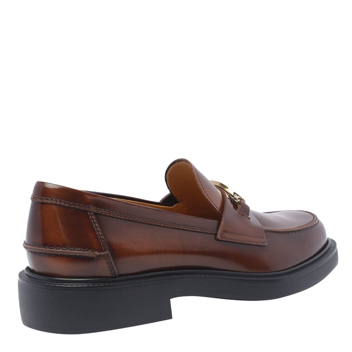 Shop Tod's Leather Loafers In Brown