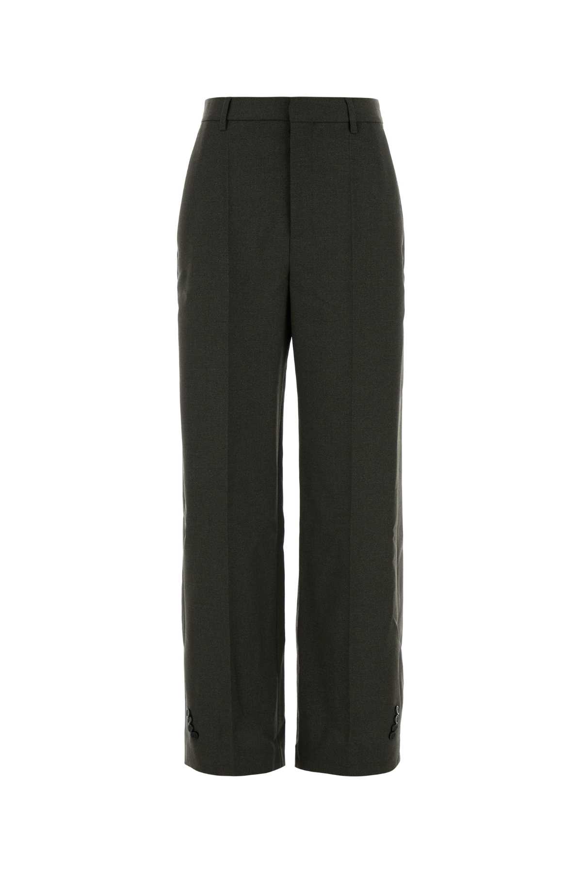 Jean Paul Gaultier Tailored Wool Blend Trousers Featuring Pleats In Black