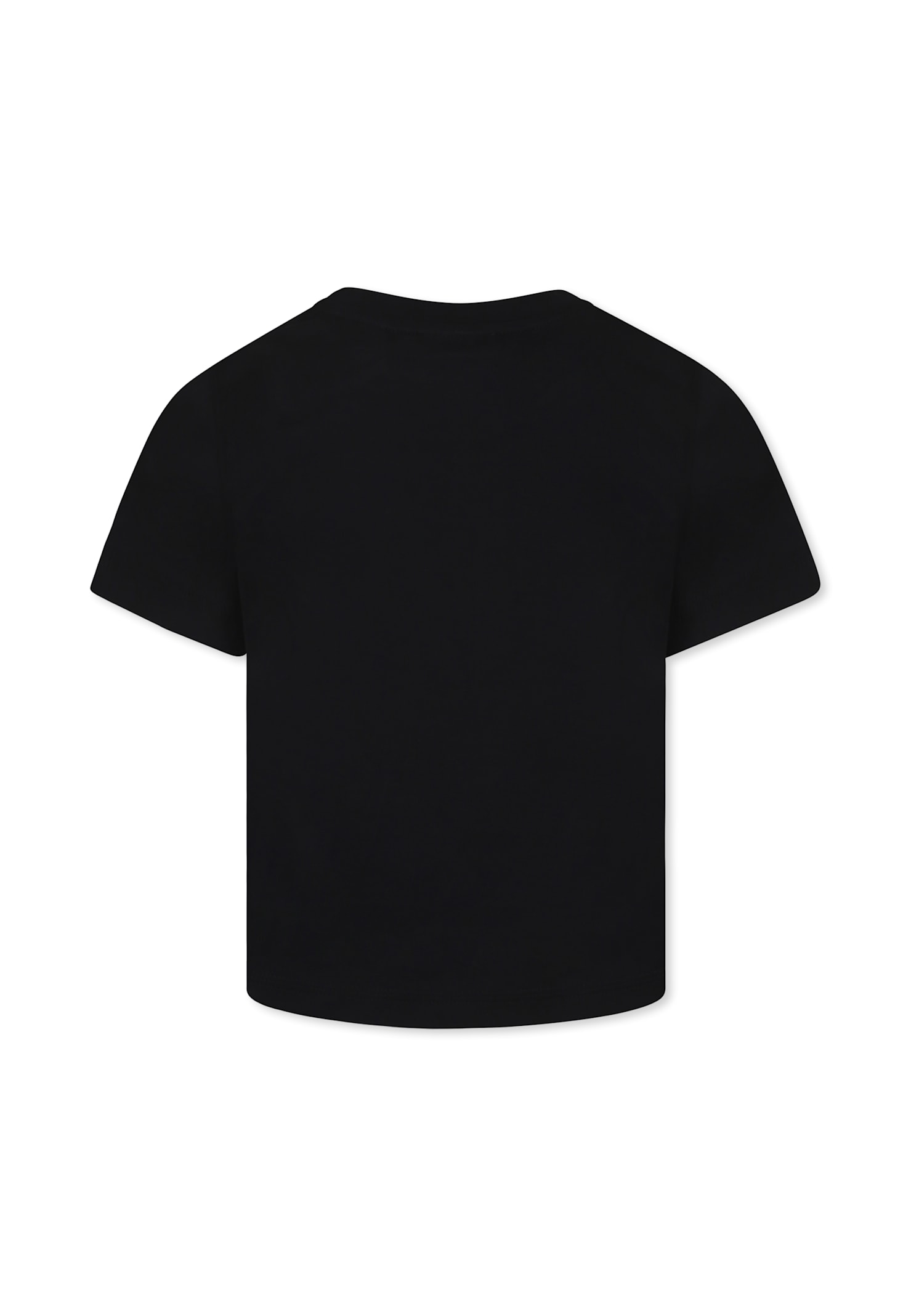 Shop Burberry Black T-shirt For Kids With Equestrian Knight