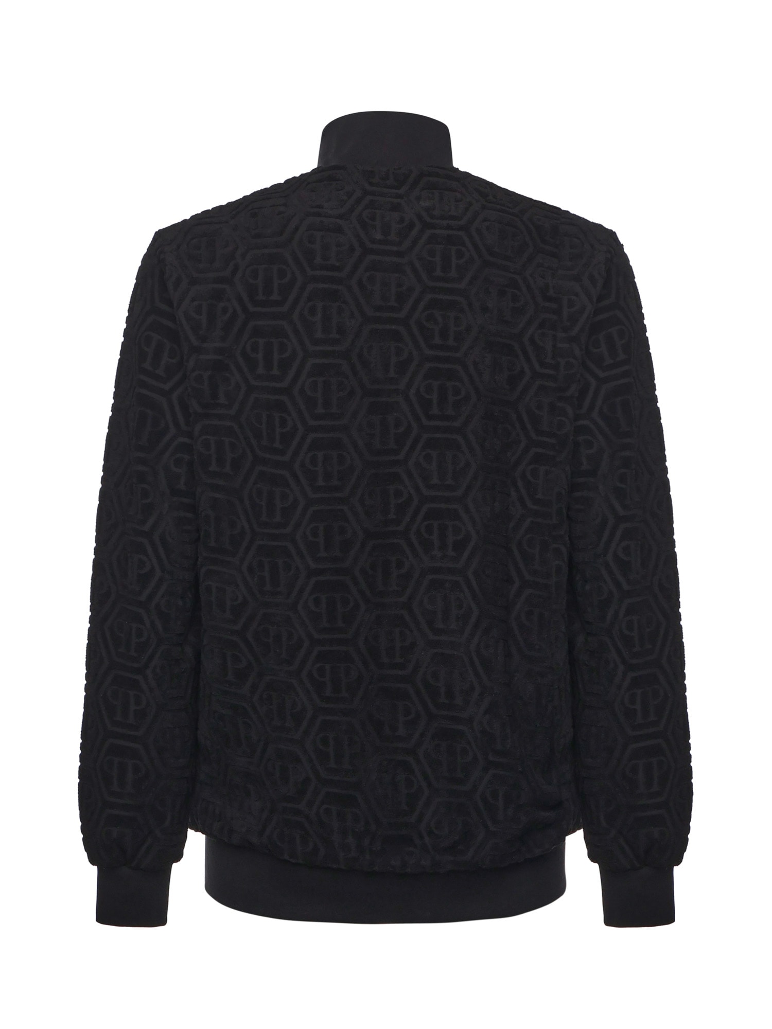 Philipp Plein Jacquard Tracksuit Jacket Monogram In Black