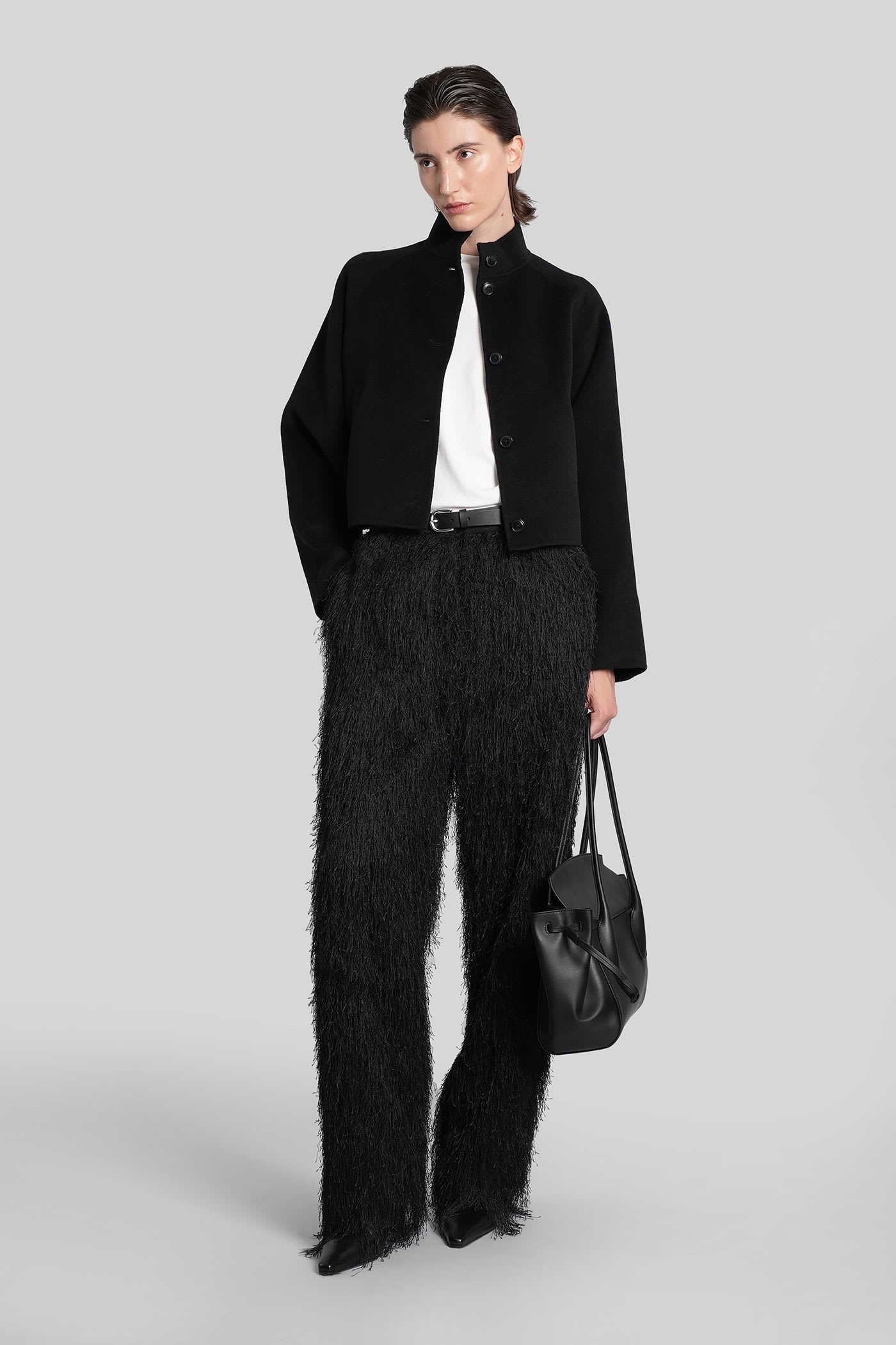 Loulou Studio Nyma Casual Jacket In Black Wool In Black