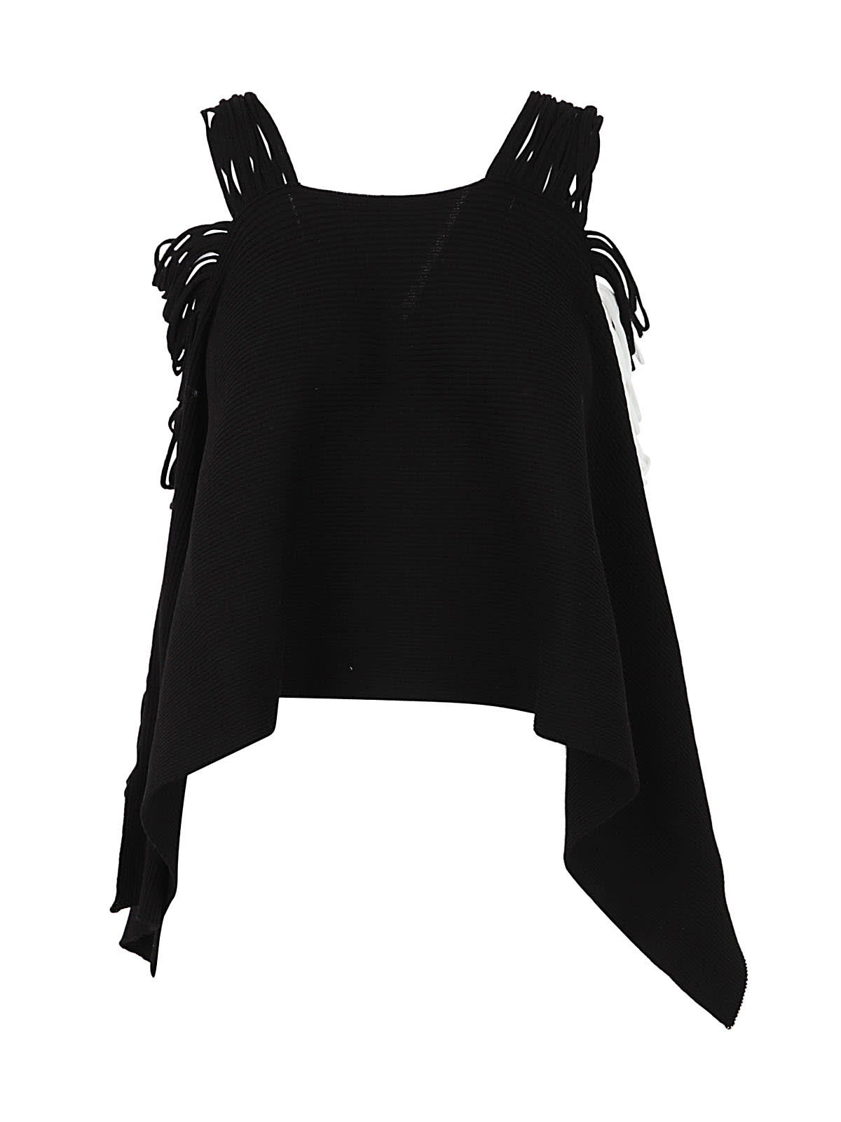 Pierantonio Gaspari Cotton Shirt With Horizontal Ribbed Knit And Lateral/shoulders` Threads In Black Coconut Black