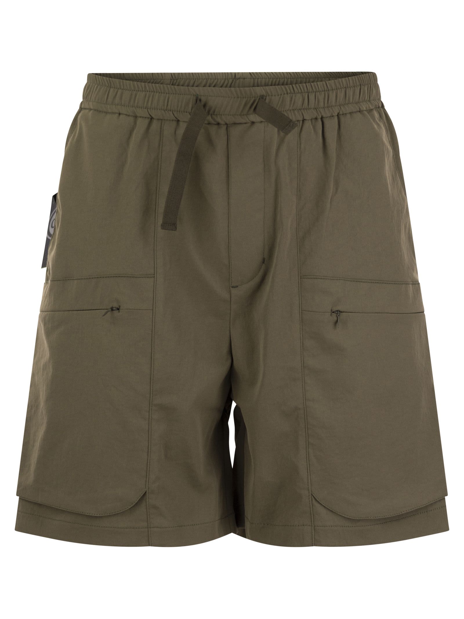 Bermuda Shorts In Technical Fabric With Drawstring