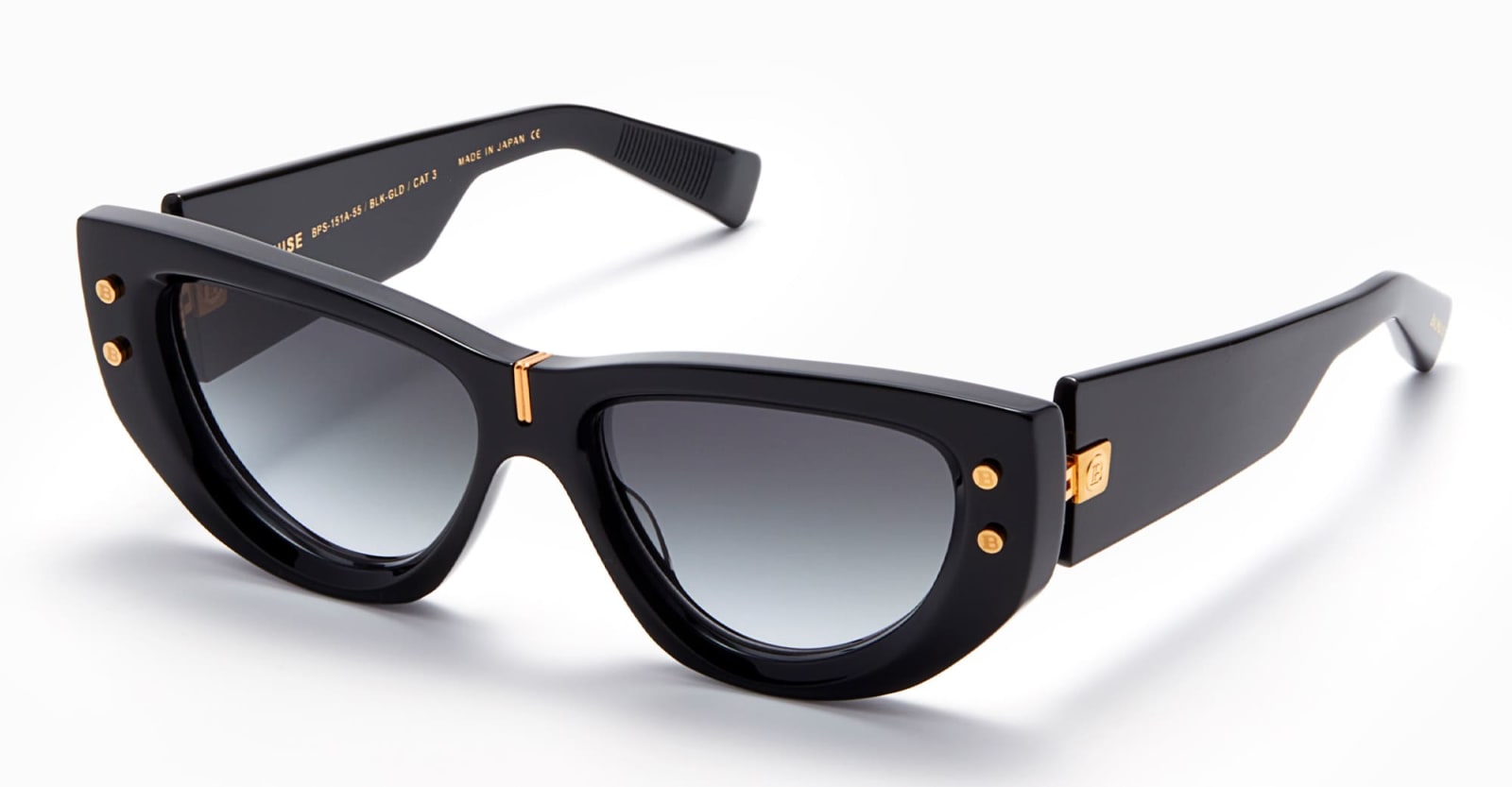 Shop Balmain B-muse - Black / Gold Sunglasses