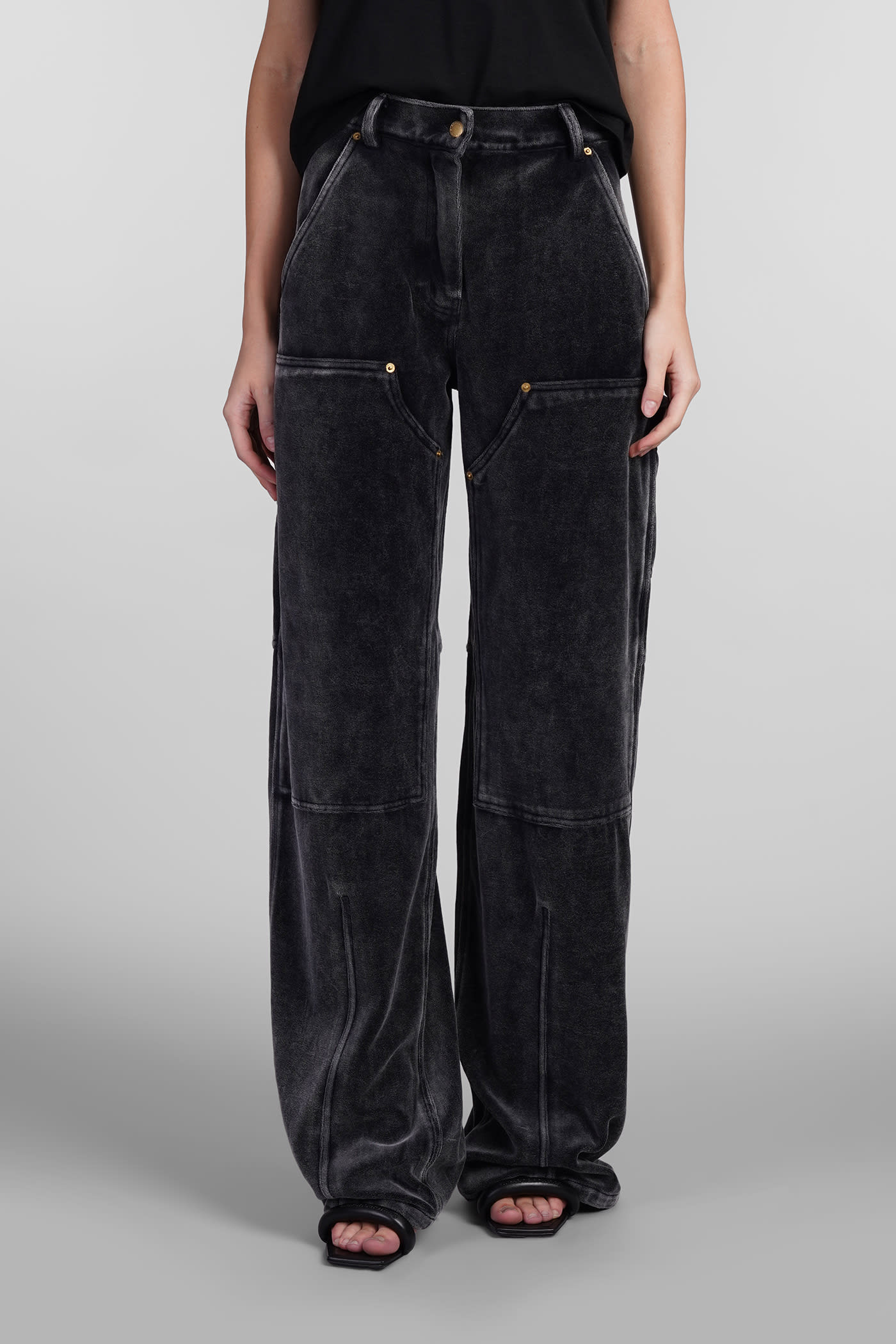 Shop Alexander Wang Pants In Black Cotton