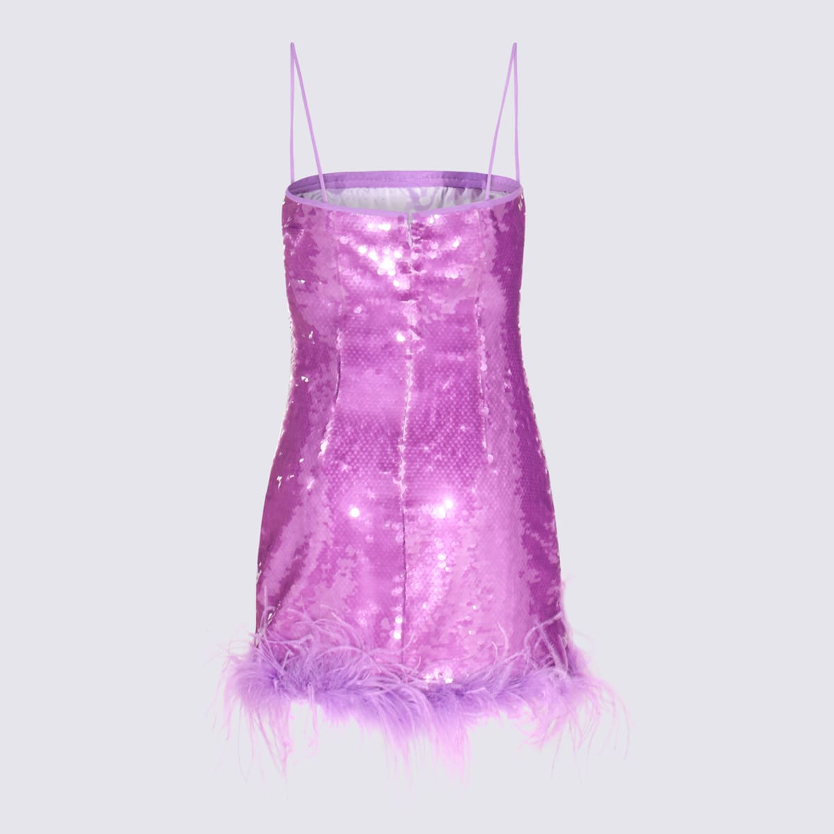 Purple Paillettes And Plumetis Mini Dress