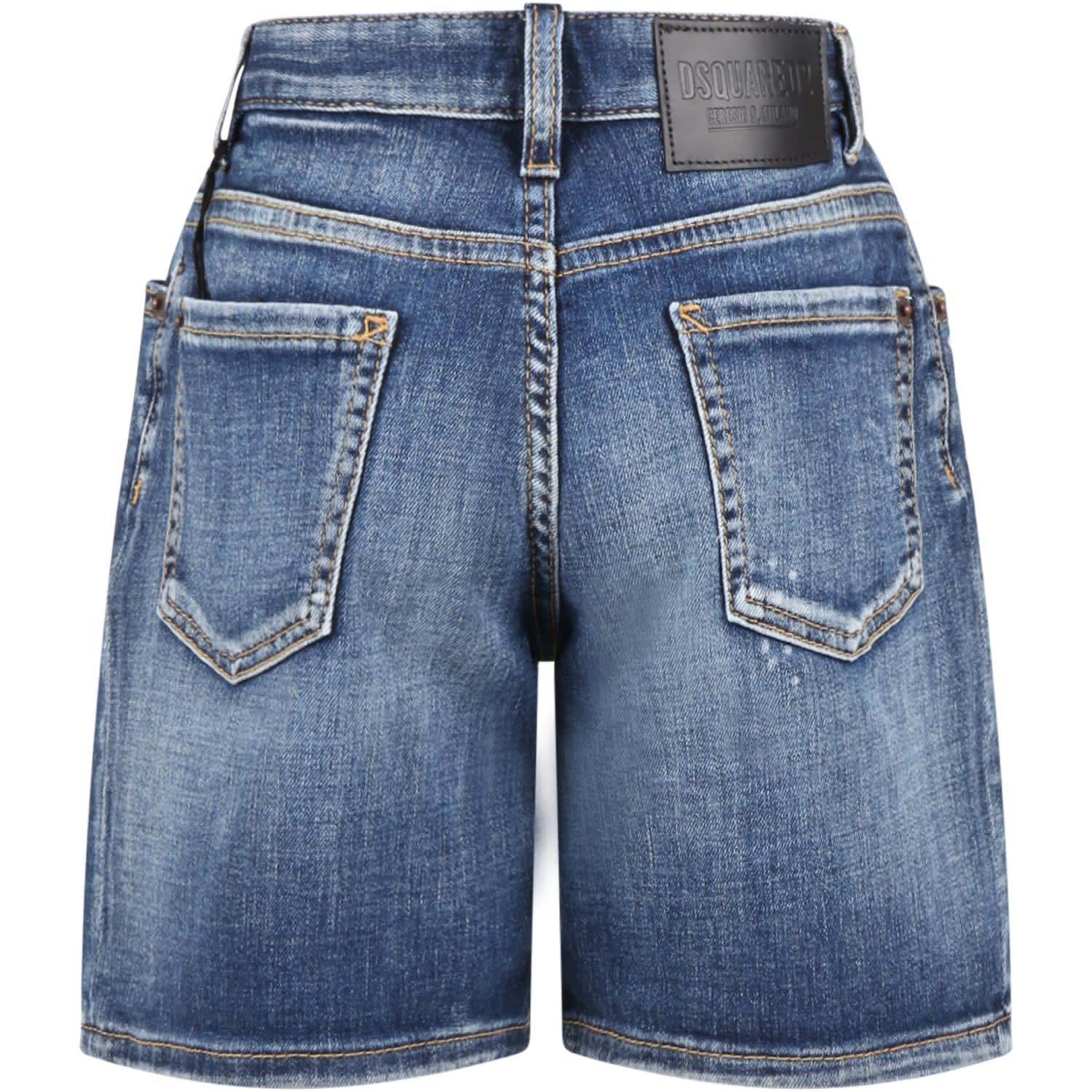 Shop Dsquared2 Blue Short For Boy With Logo In Dq01