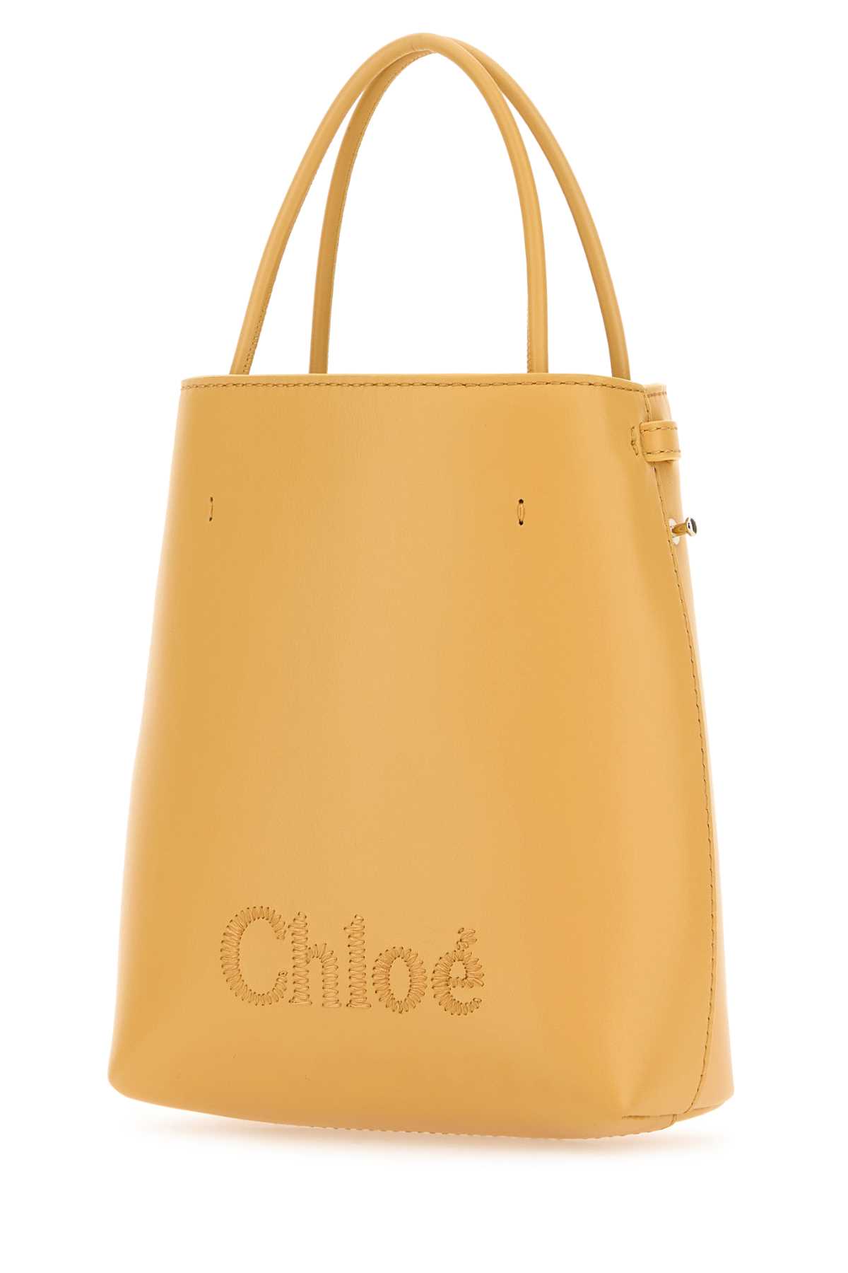 Shop Chloé Peach Leather Micro Chloã© Sense Handbag In Honeygold