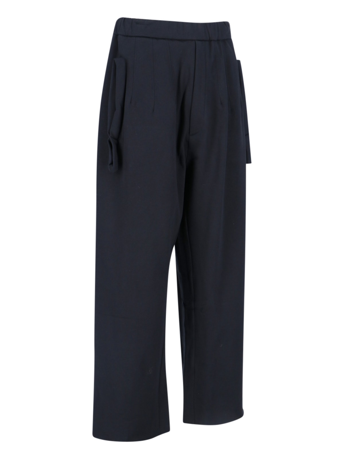 Shop Random Identities Side Detail Cotton Pants In Black