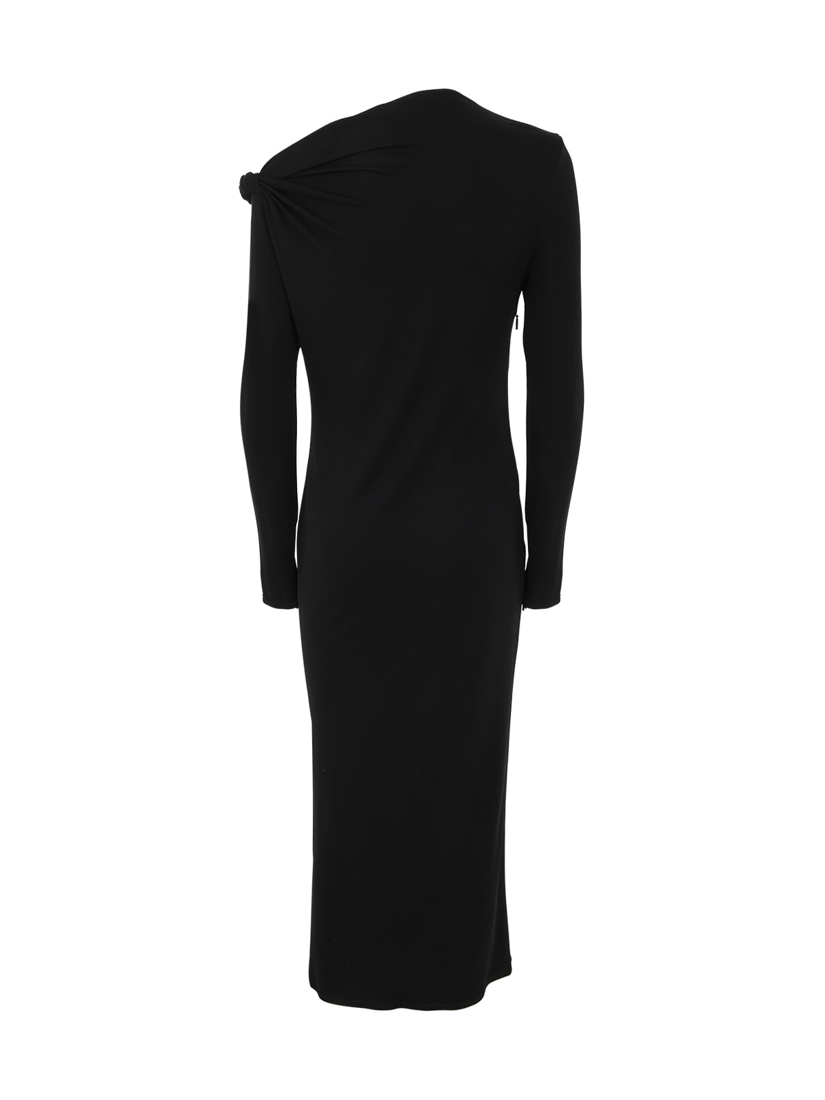 Shop Versace Jersey Long Dress In Black
