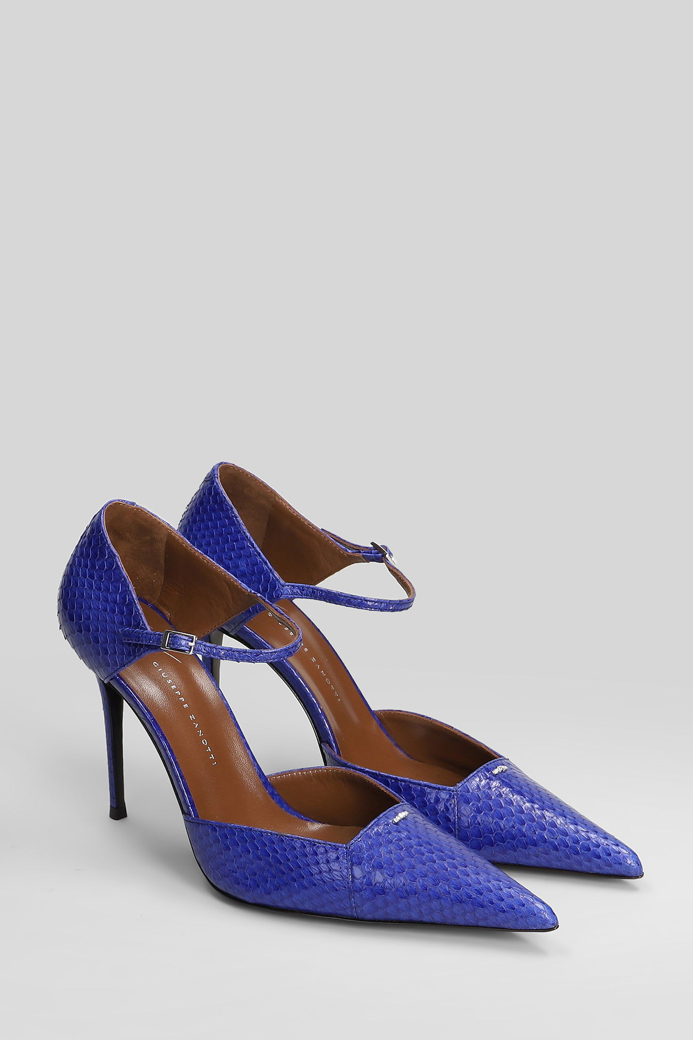 Giuseppe Zanotti Raquel D Orsay 105 Pumps In Blue Leather In Blue