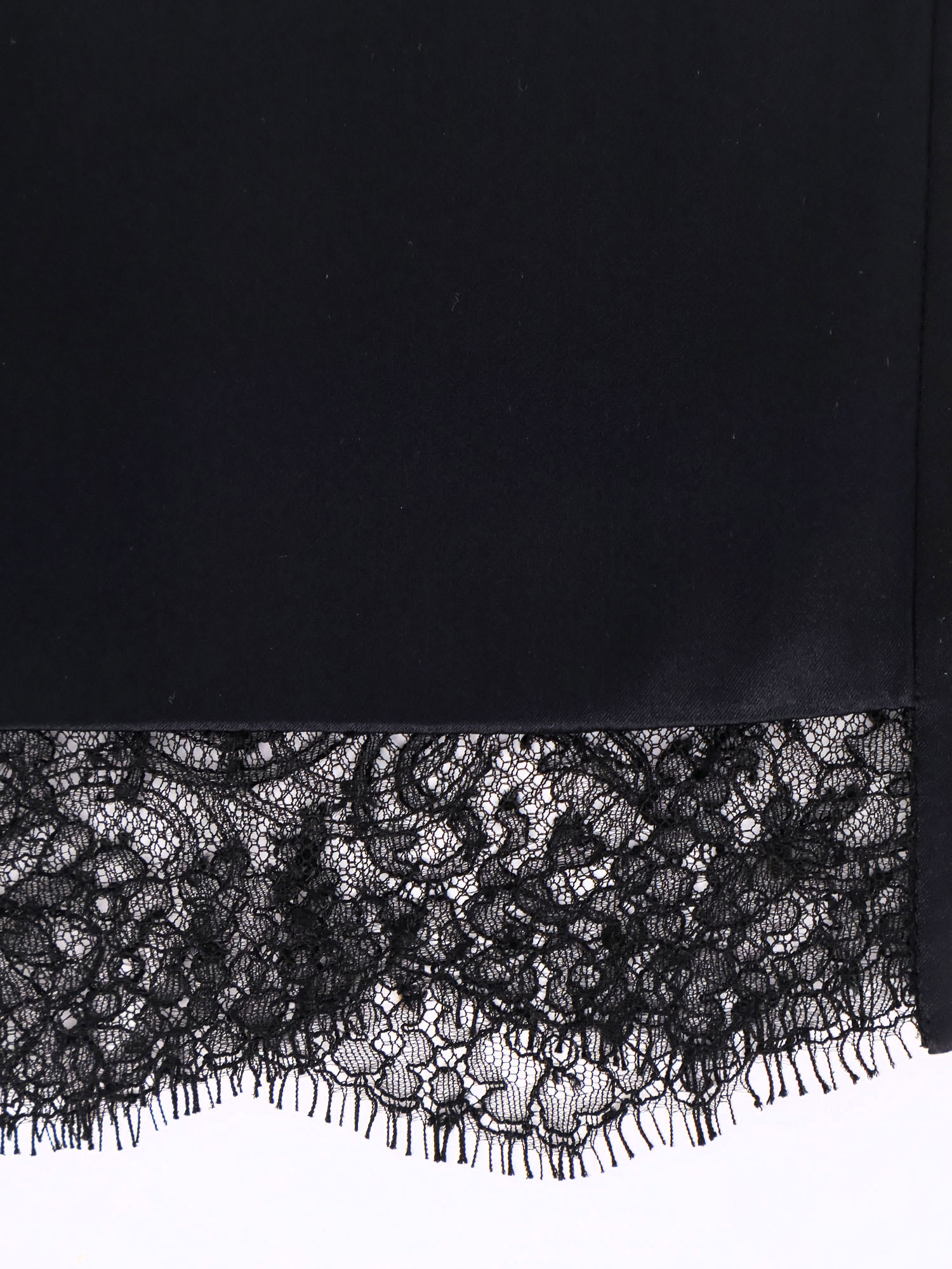 Tom Ford Women Silk Skirt With Lace Inserts In Black