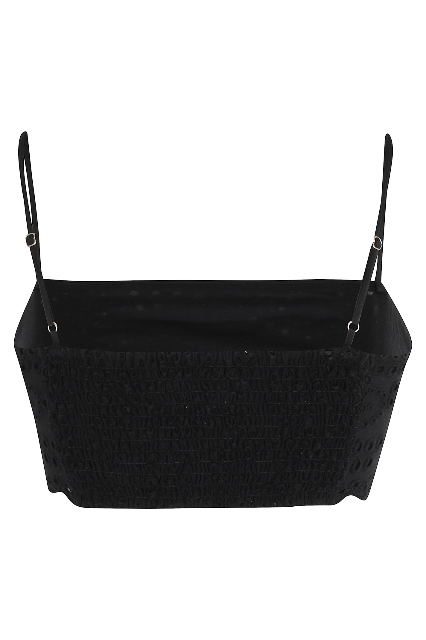 Mc2 Saint Barth Florida Broderie Anglaise Top In Black