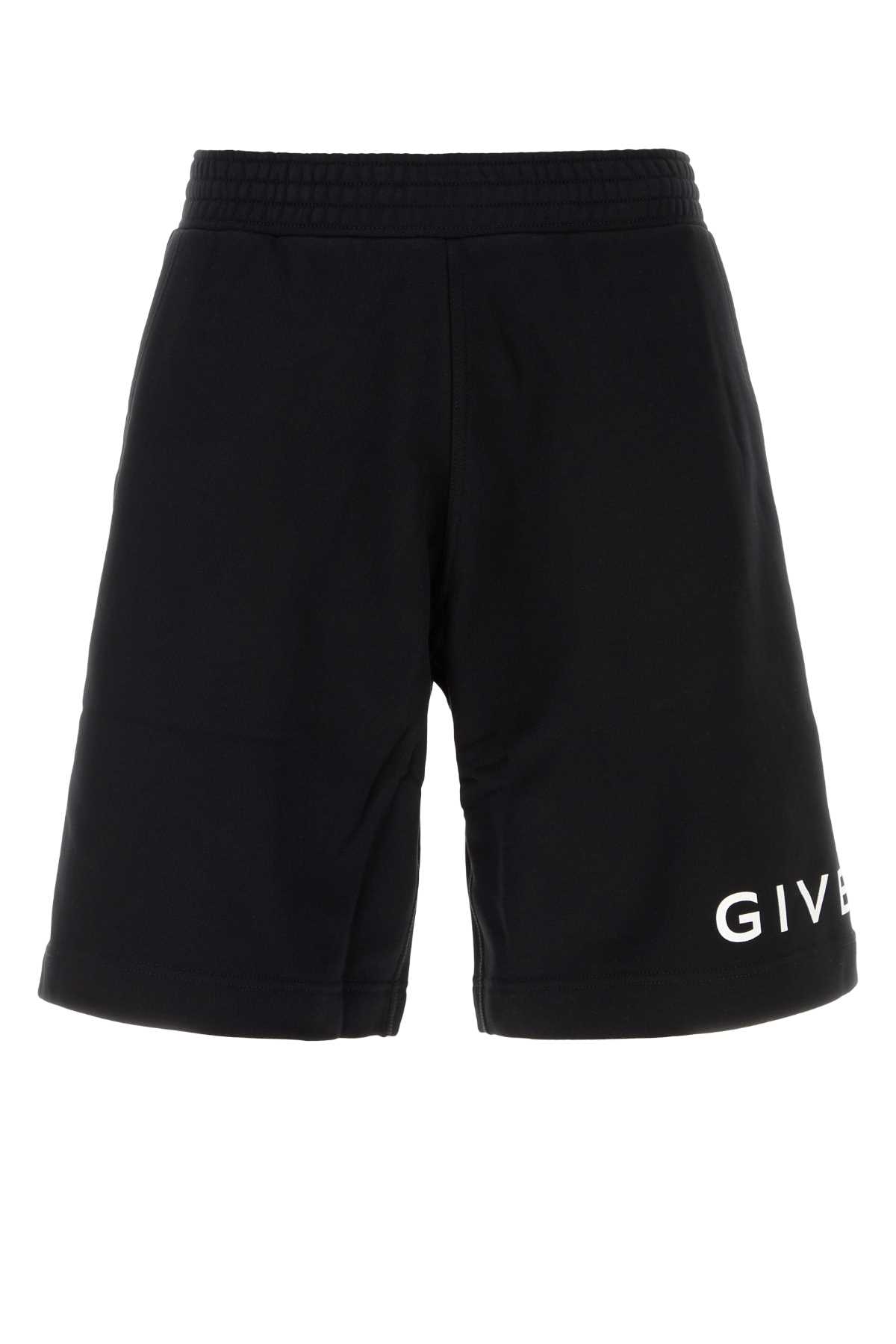 Shop Givenchy Black Cotton Bermuda Shorts In 001