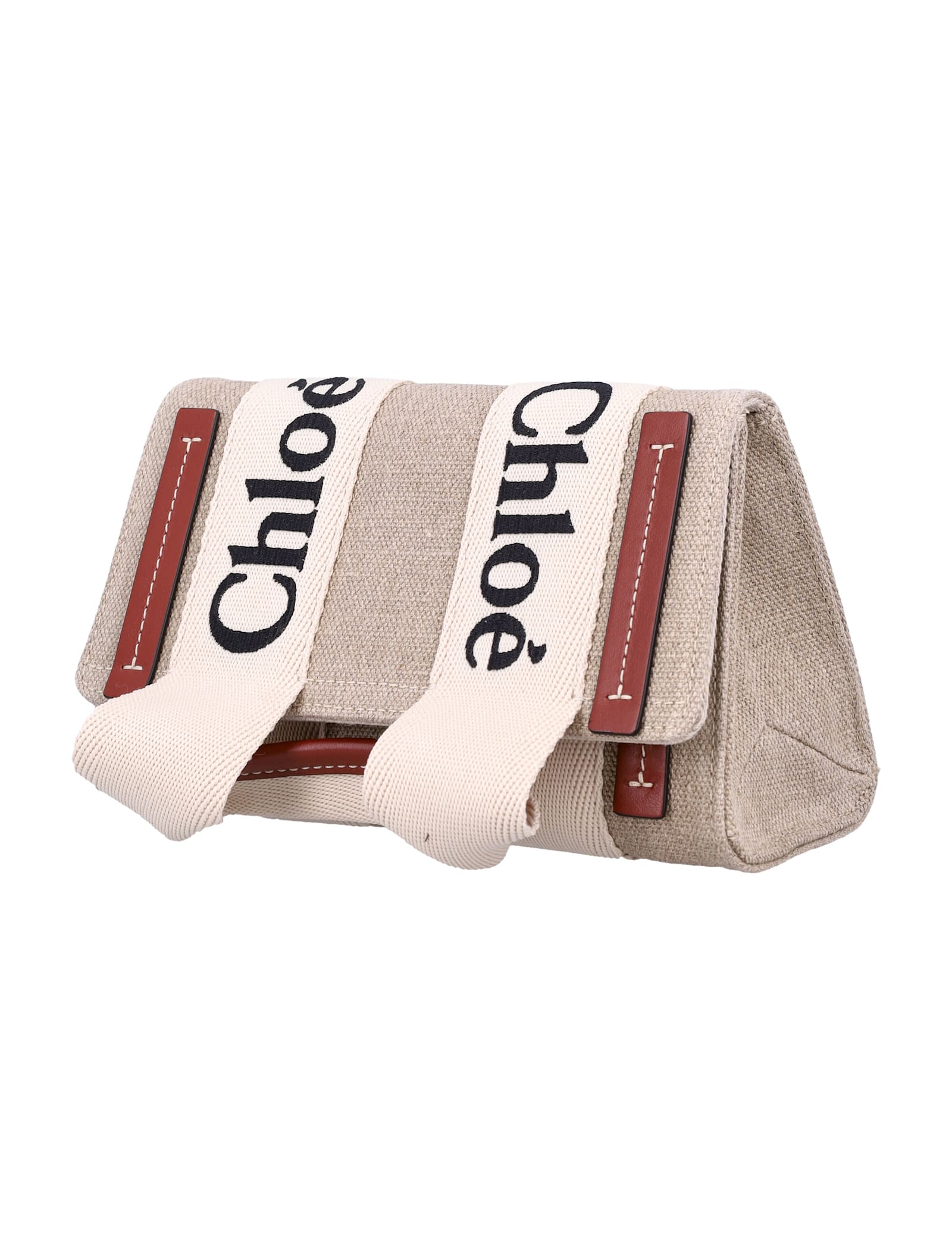 Shop Chloé Woody Belt Bag In White/brown