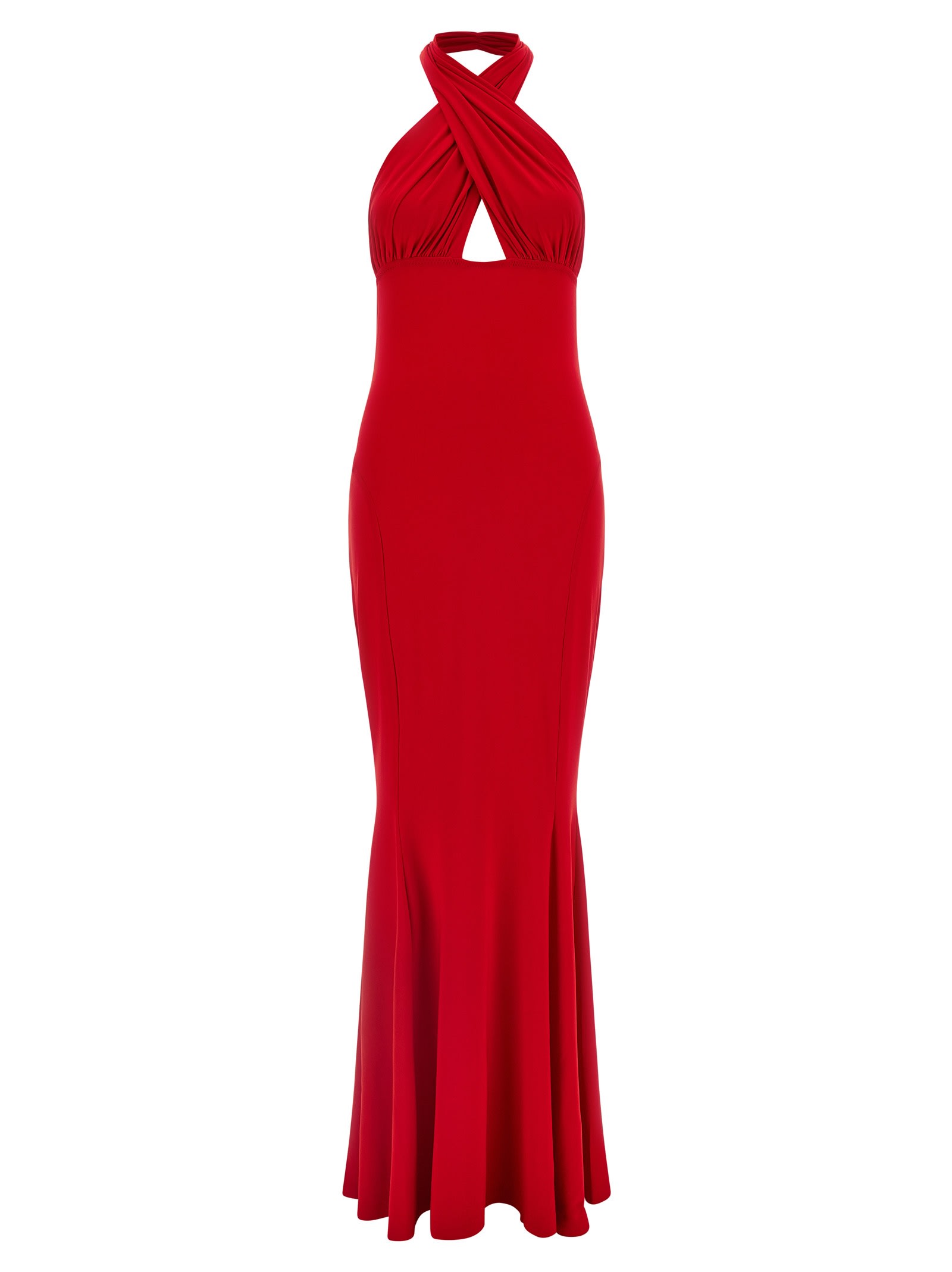 cross Halter Fishtail Dress