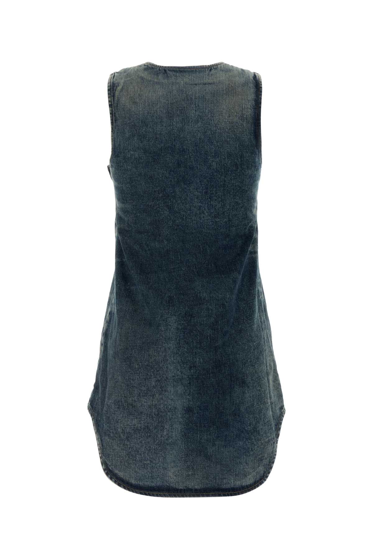 Diesel Light Blue De-laris Mini Dress In Blue