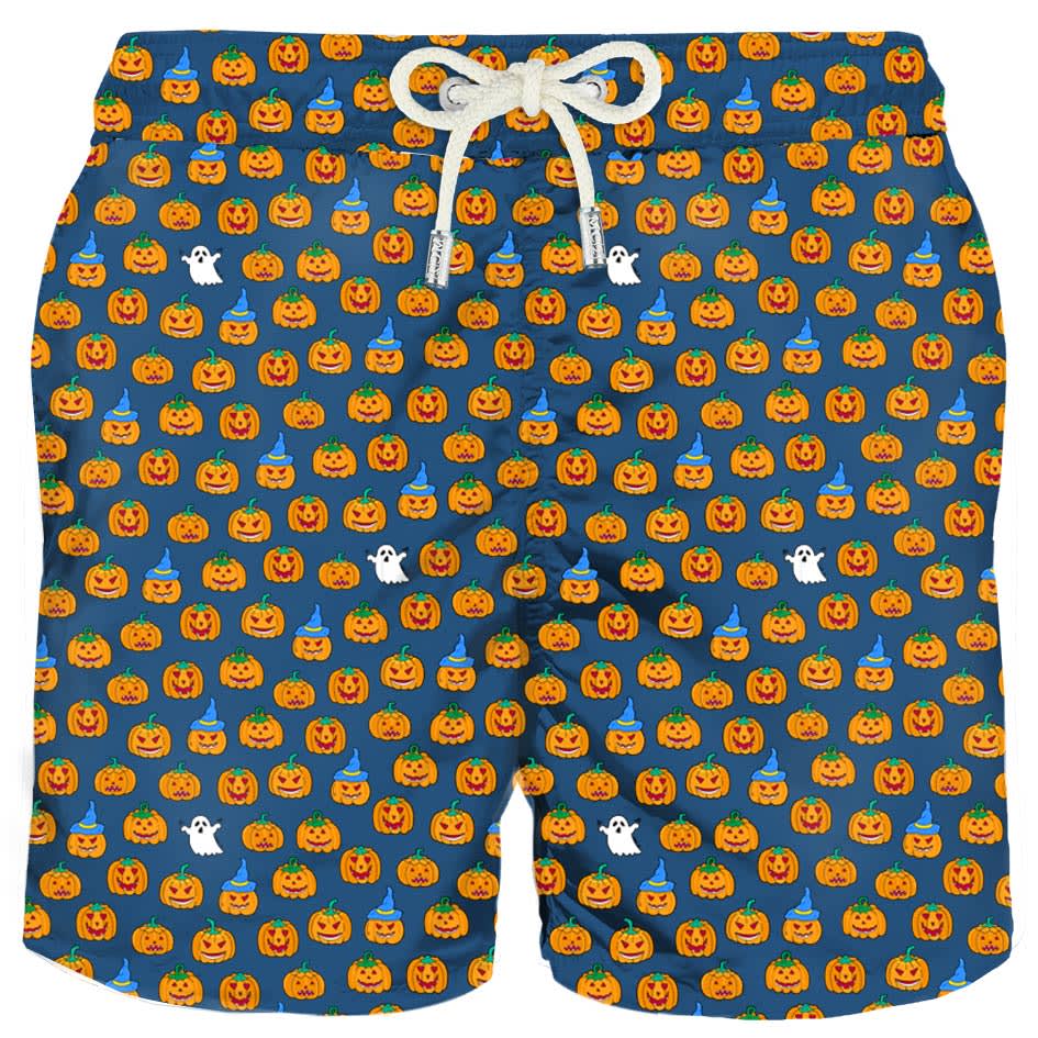 MC2 Saint Barth Light Fabric Swim Shorts Halloween Print