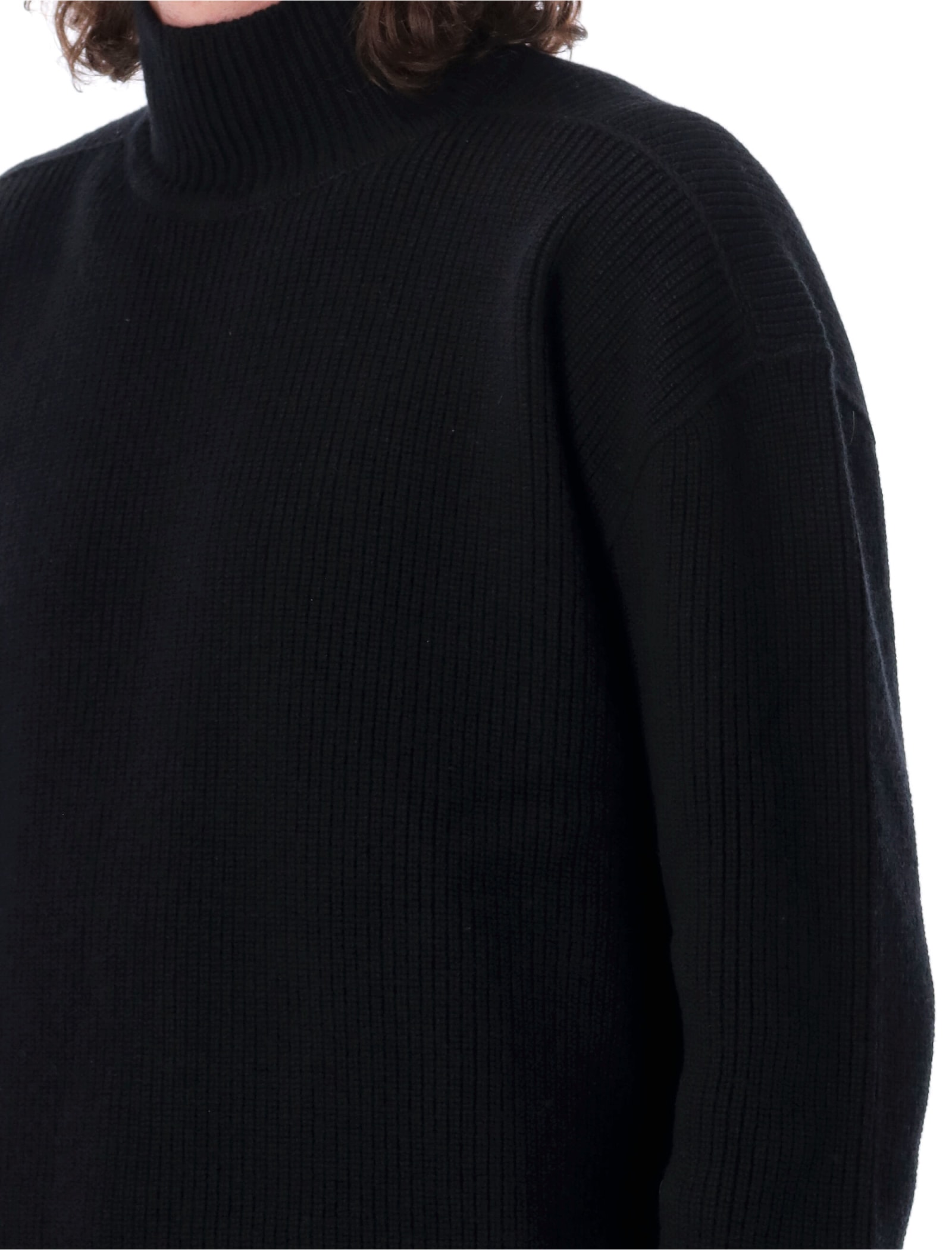 Shop Rick Owens Turtle Neck Sweater In Black