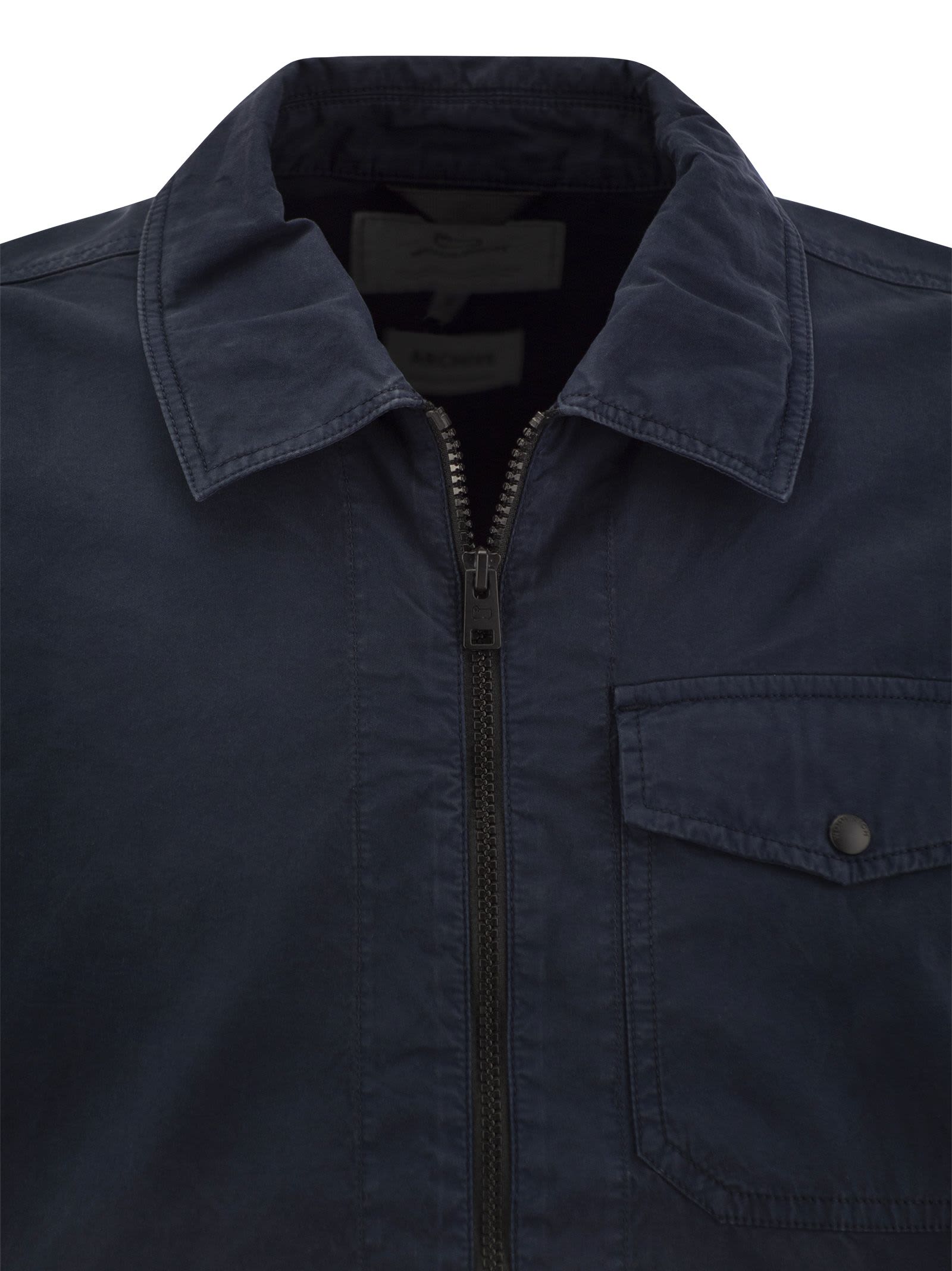Shop Woolrich Garment-dyed Shirt Jacket In Pure Cotton In Blu