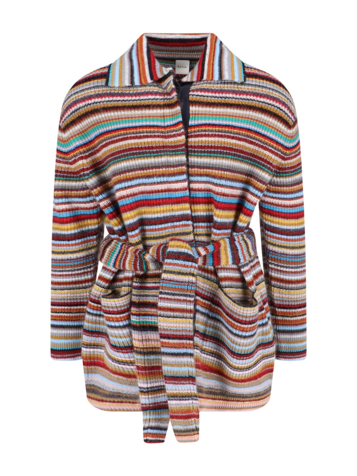 Shop Paul Smith Belt Detail Sweater In Multicolor