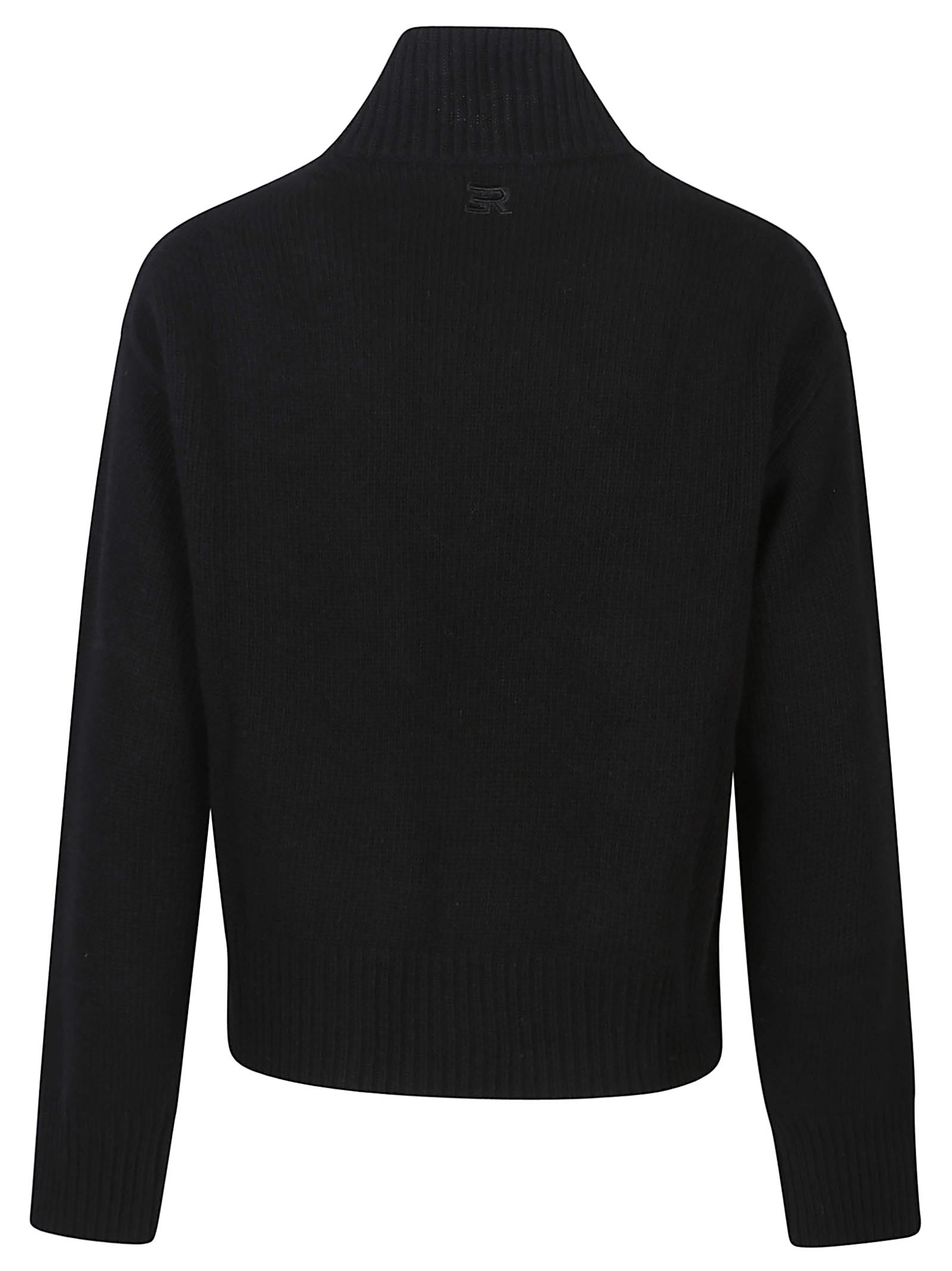 Ermanno Firenze High-neck Floral-embroidered Sweater In Black